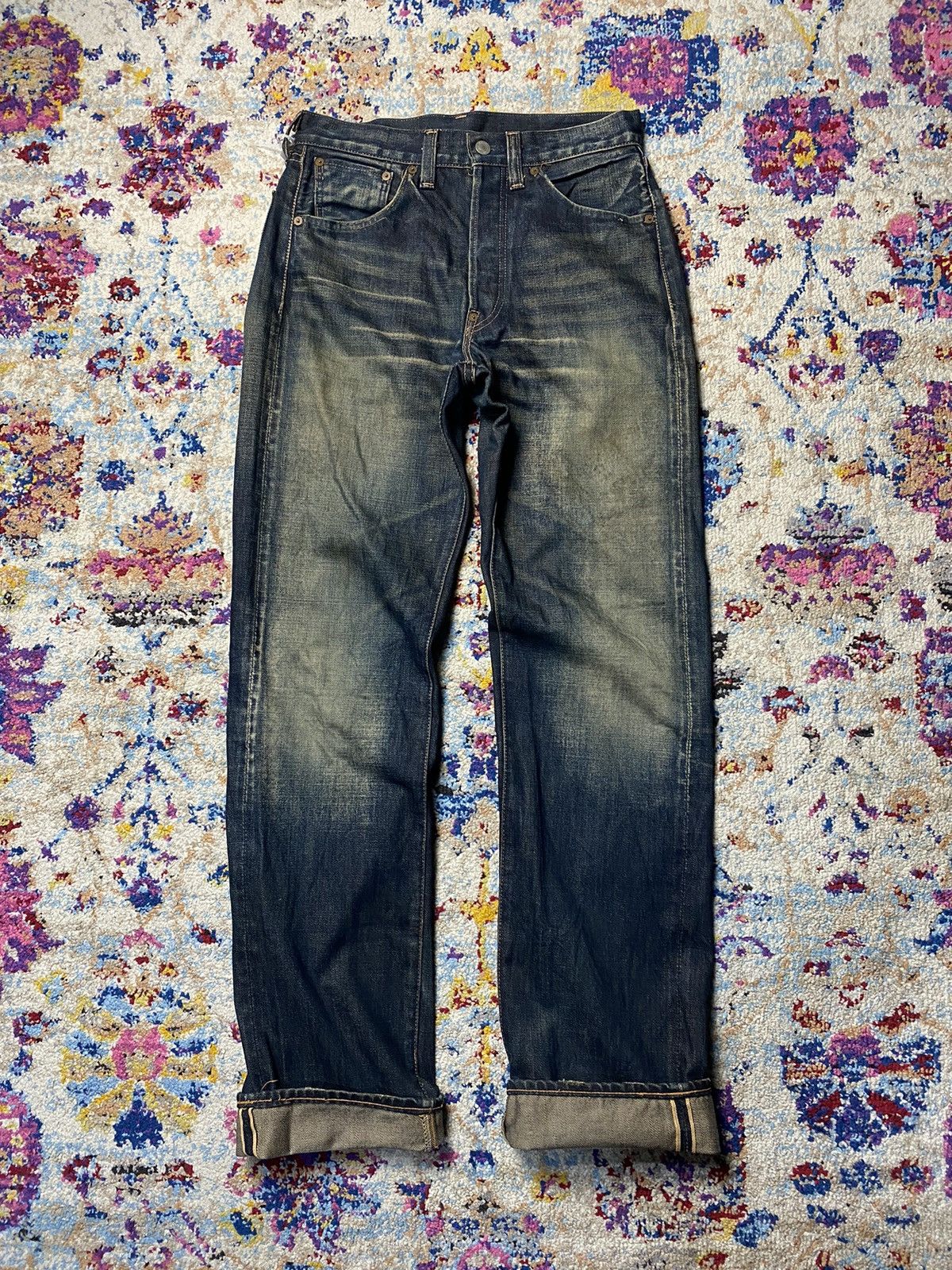 Levi's × Levi's Vintage Clothing × Vintage 1980 Cinch Buckleback Big E 501 Levis Selvedge Slim Straight Size US 34 / EU 50 - 2 Thumbnail