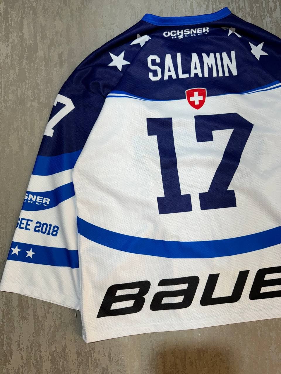 NHL Ochsner Ice Hockey Academy #17 SALAMIN Swiss Jersey Size L Size US L / EU 52-54 / 3 - 8 Thumbnail