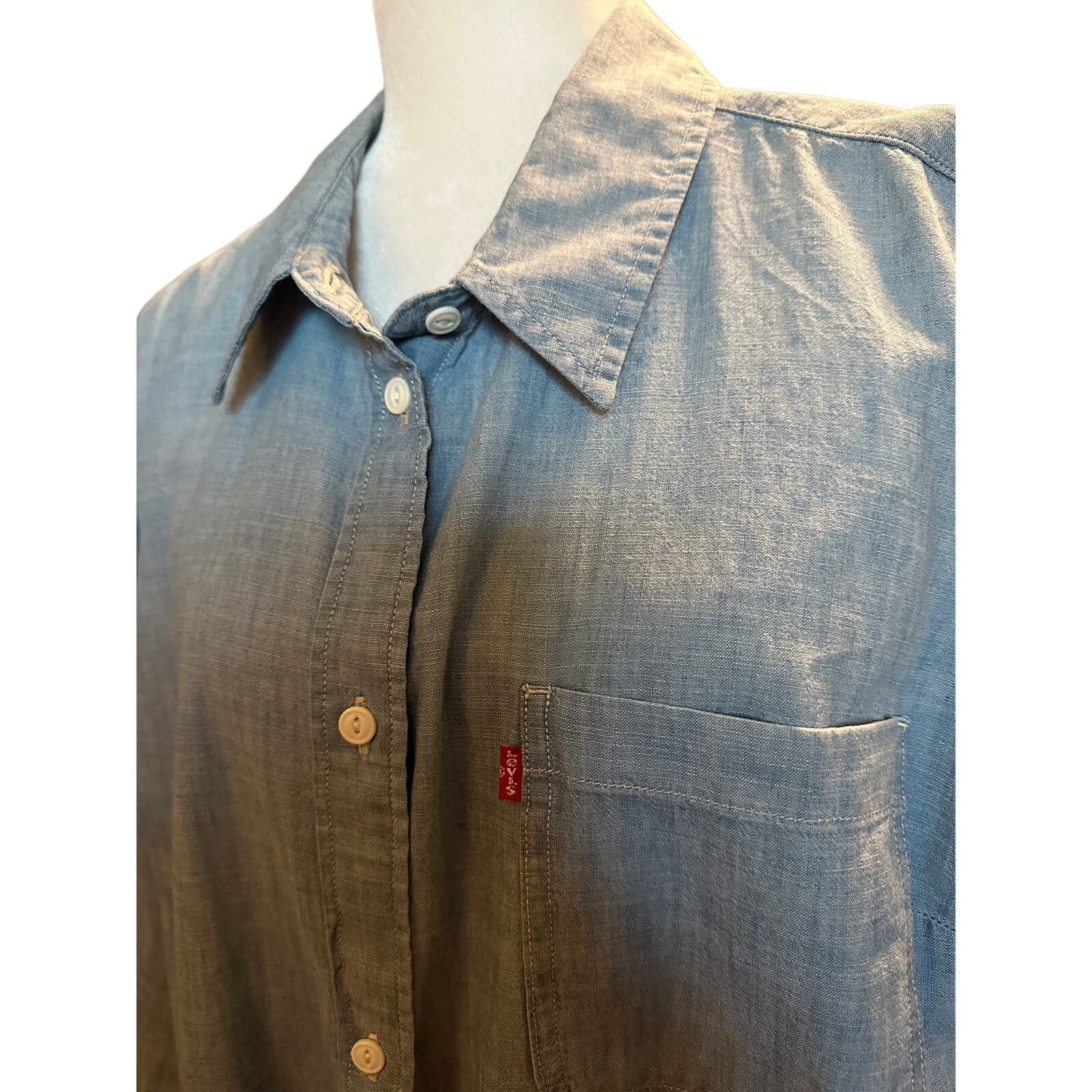 Levi's Levi's One Pocket Boyfriend Fit Denim Shirt Size 18/20 Size XXL / US 16-18 / IT 52-54 - 2 Thumbnail