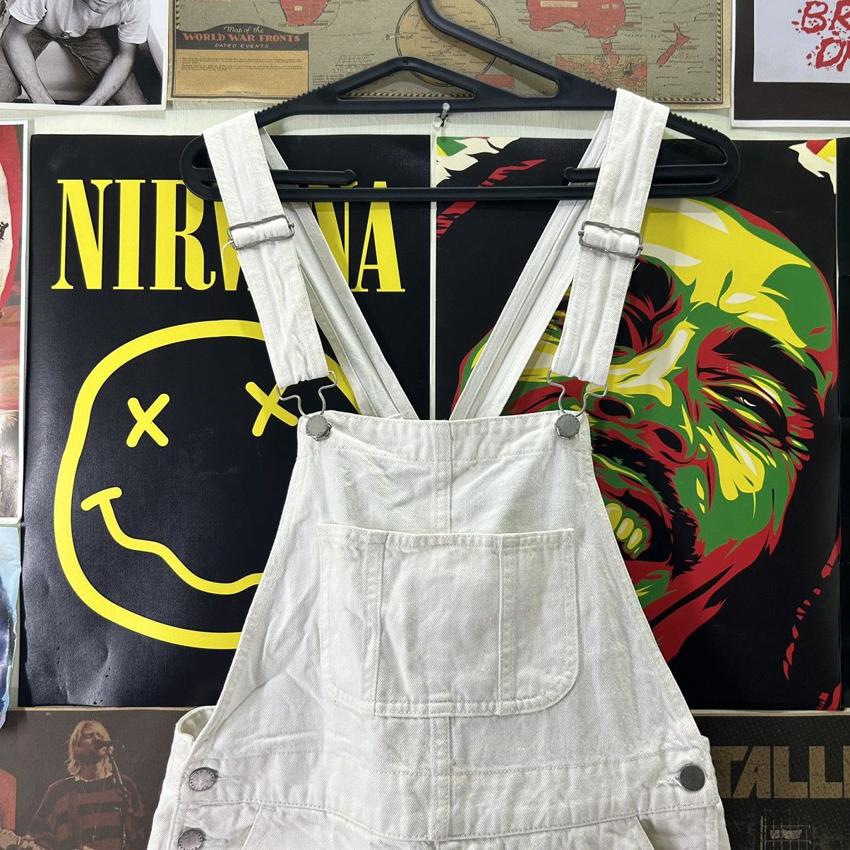 Vintage Vintage GU Jeans Bid White Jumpsuit Size 33" - 3 Thumbnail