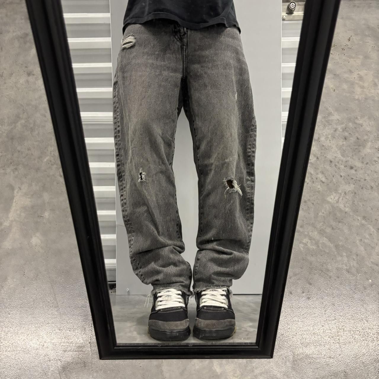 Japanese Brand × Vintage Crazy Vintage Y2K/2000s Grunge Faded Black Denim Jeans! Size US 28 / EU 44 - 1 Thumbnail