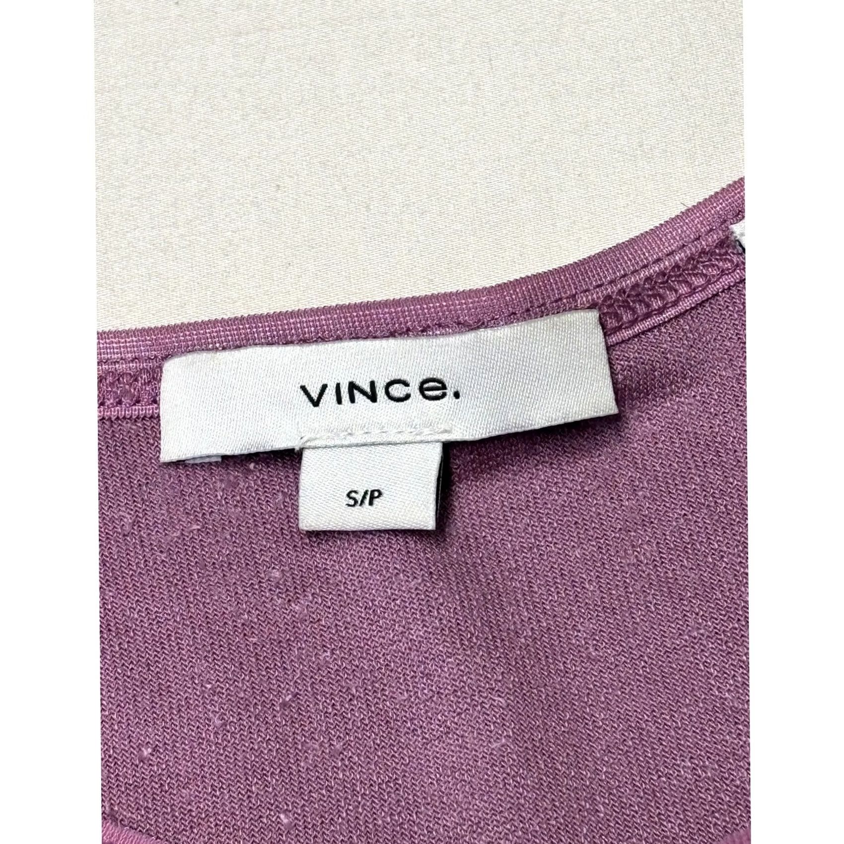 Vince Vince Velvet Long Sleeve Crew Neck Top Modal Blend S Purple Women Blouse Velvet Size S / US 4 / IT 40 - 2 Thumbnail