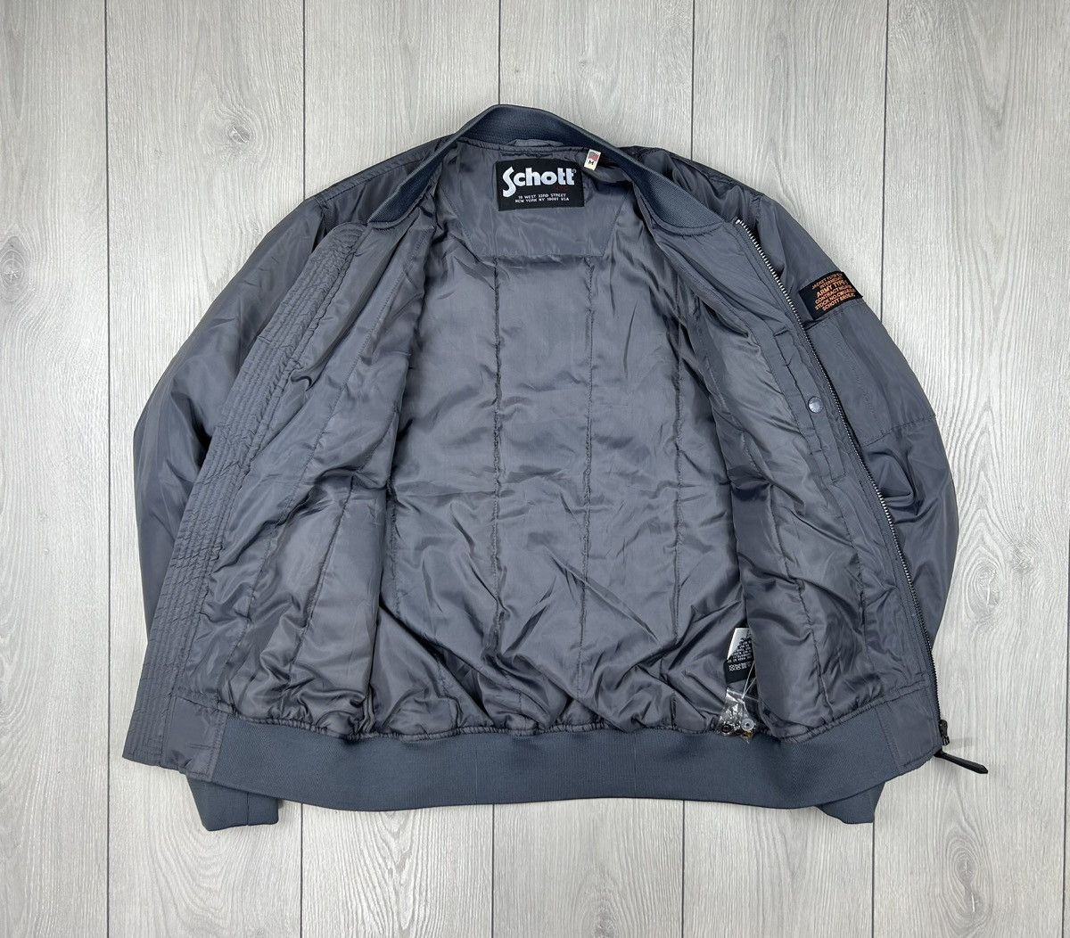 Schott Schott USA Bomber Jacket Size M Grey Size US M / EU 48-50 / 2 - 6 Thumbnail