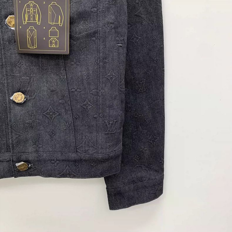 Louis Vuitton Louis Vuitton Denim Jacket Gray Black Pattern -2505 Size US L / EU 52-54 / 3 - 4 Thumbnail