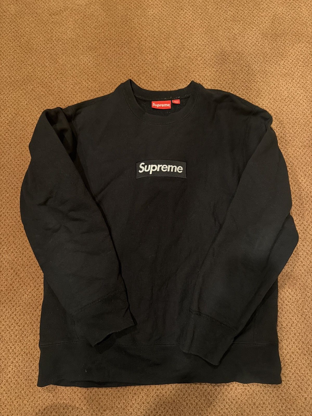 Supreme Supreme Washed Box Logo Crewneck - Black | Grailed