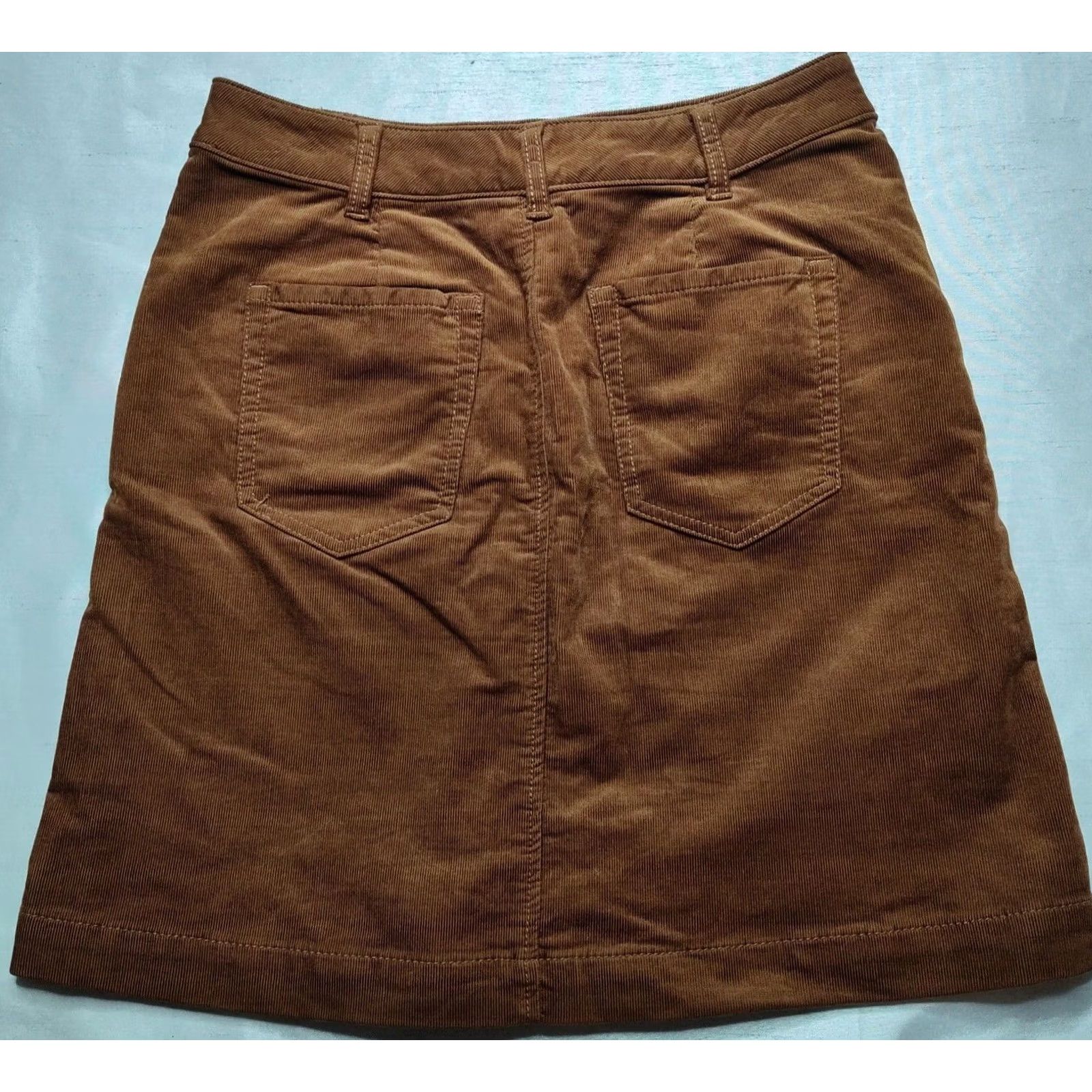 Vintage CABI Women Short Skirt Brown Button Front 18.5" Corduroy EUC XS? 4? Size 27" / US 4 / IT 40 - 4 Thumbnail