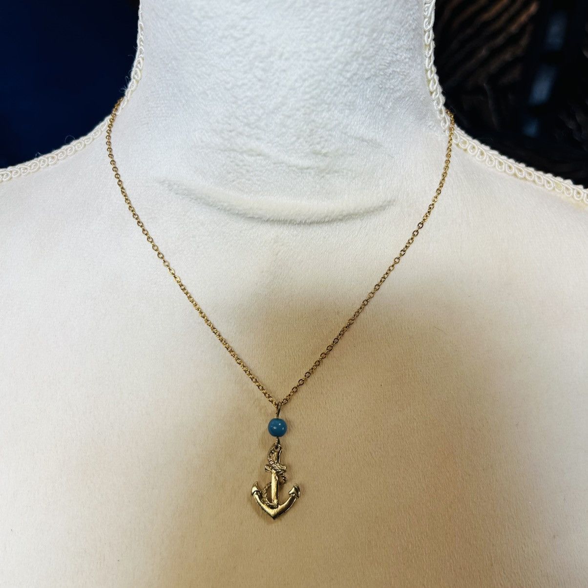 Vintage Handcrafted vintage anchor pendant on chain necklace Size ONE SIZE - 2 Thumbnail