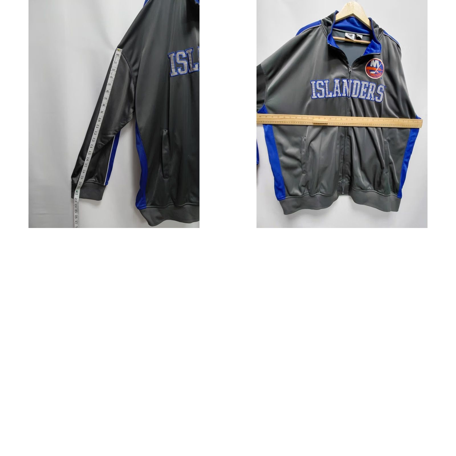 NHL NHL Islanders Full Zip Jacket Gray Blue Solid Long Sleeve Big 5X Size US XXL / EU 58 / 5 - 8 Thumbnail
