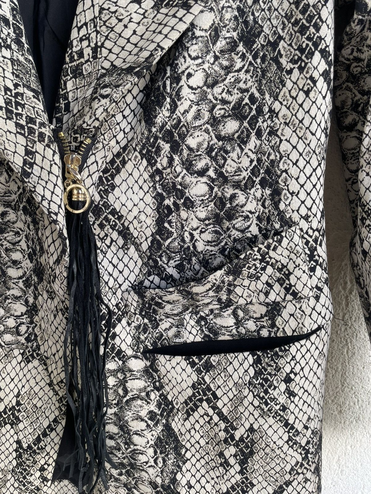 Tornado Mart 90s Vintage Snakeskin Print Tailored Blazer Ifsix LGB Y’s Size 42R - 4 Thumbnail