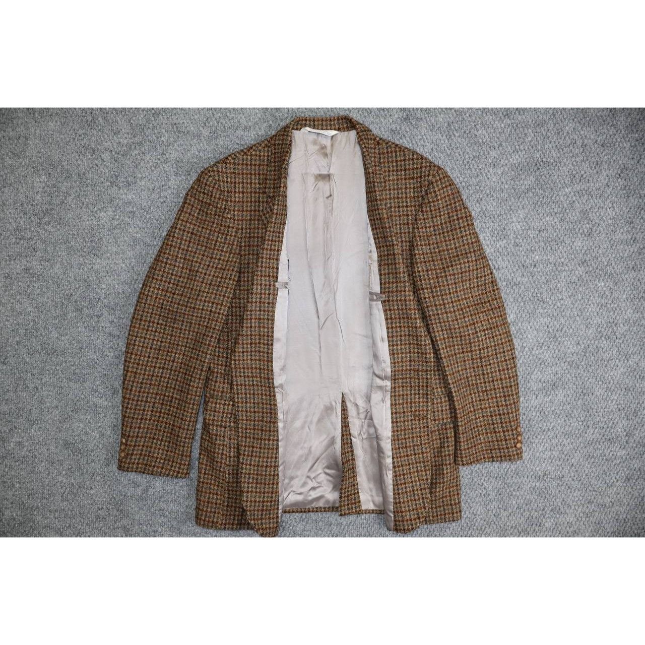 Harris Tweed Vintage Harris Tweed Lands End Blazer Brown Beige Wool Size 44R - 4 Thumbnail