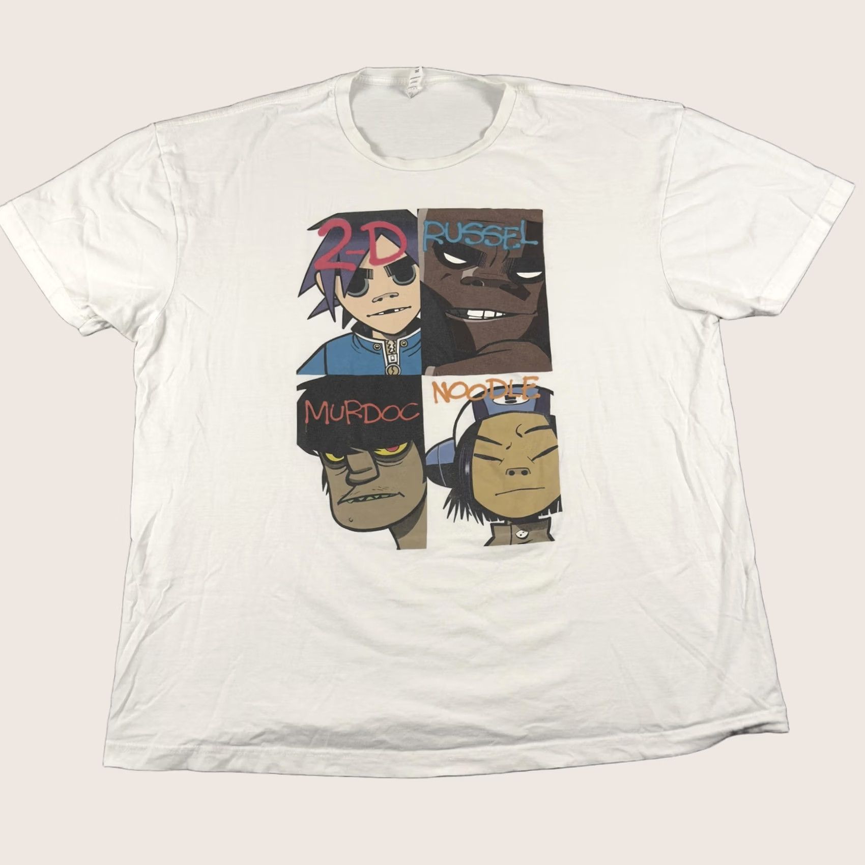 Vintage Gorillaz Shirt Mens 2XL White 2D Russel Murdoc Noodle Tee T-Shirt Smart Blanks Size US XXL / EU 58 / 5 - 1 Thumbnail