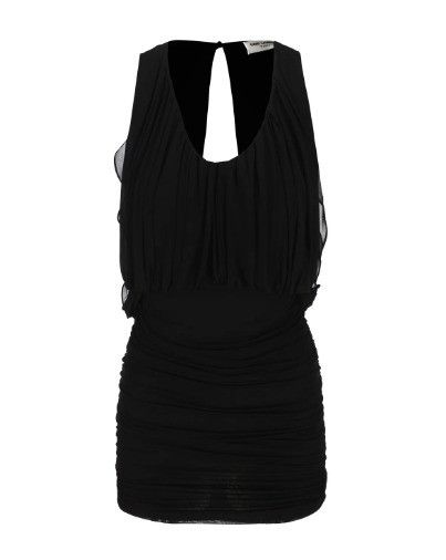 Saint Laurent Paris o1s1wg110925 731056 Draped Dress in Jersey in Black Size M / US 6-8 / IT 42-44 - 1 Thumbnail