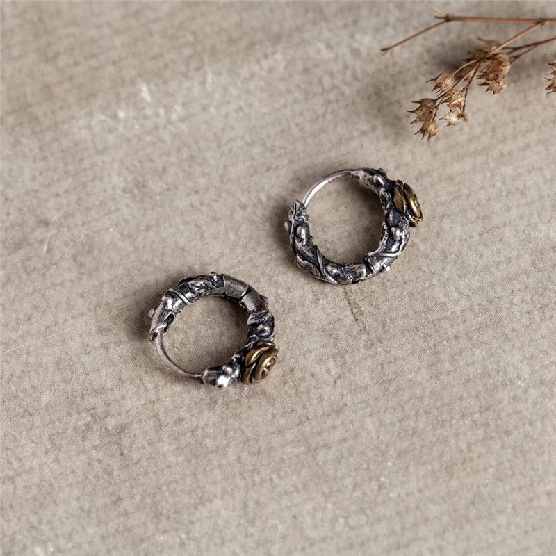 Jewelry Rose Thorn Hoop Earrings 925 Sterling Silver Jewelry Gift Size ONE SIZE - 6 Thumbnail