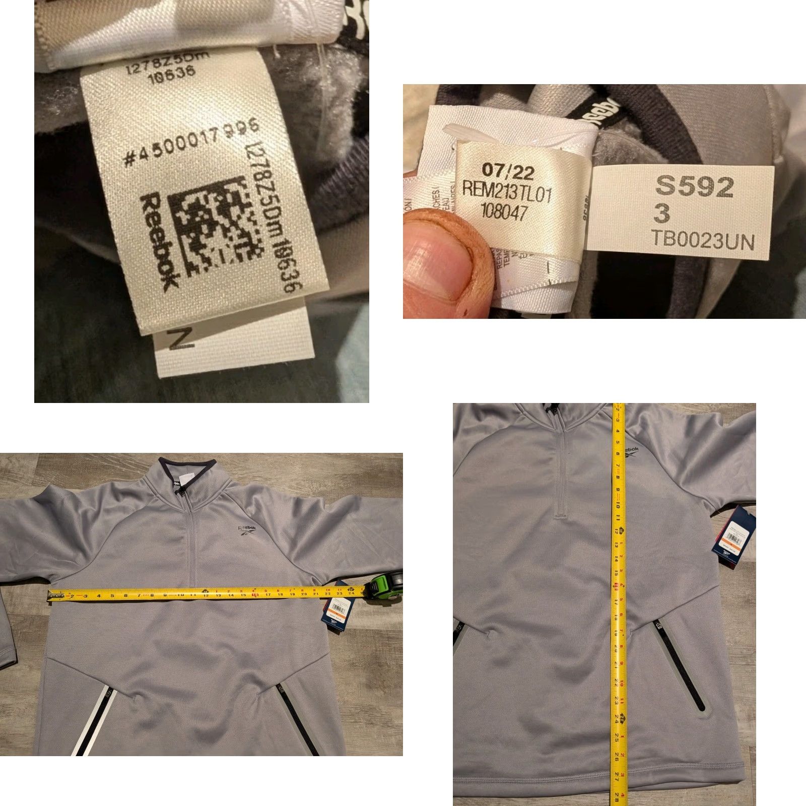Reebok NWT Reebok Leicester Performance Quarter Zip Pullover Gray Size Medium Mens Size US M / EU 48-50 / 2 - 8 Thumbnail