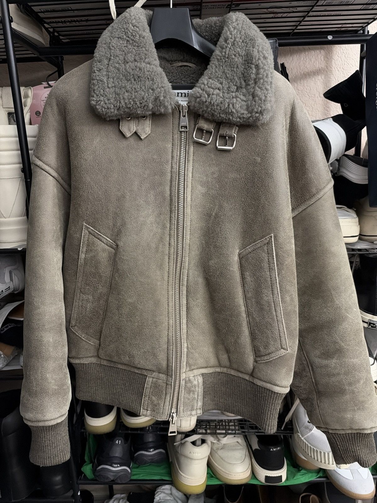 Alexandre Plokhov Ami Paris shearling leather bomber jacket Size US S / EU 44-46 / 1 - 1 Thumbnail