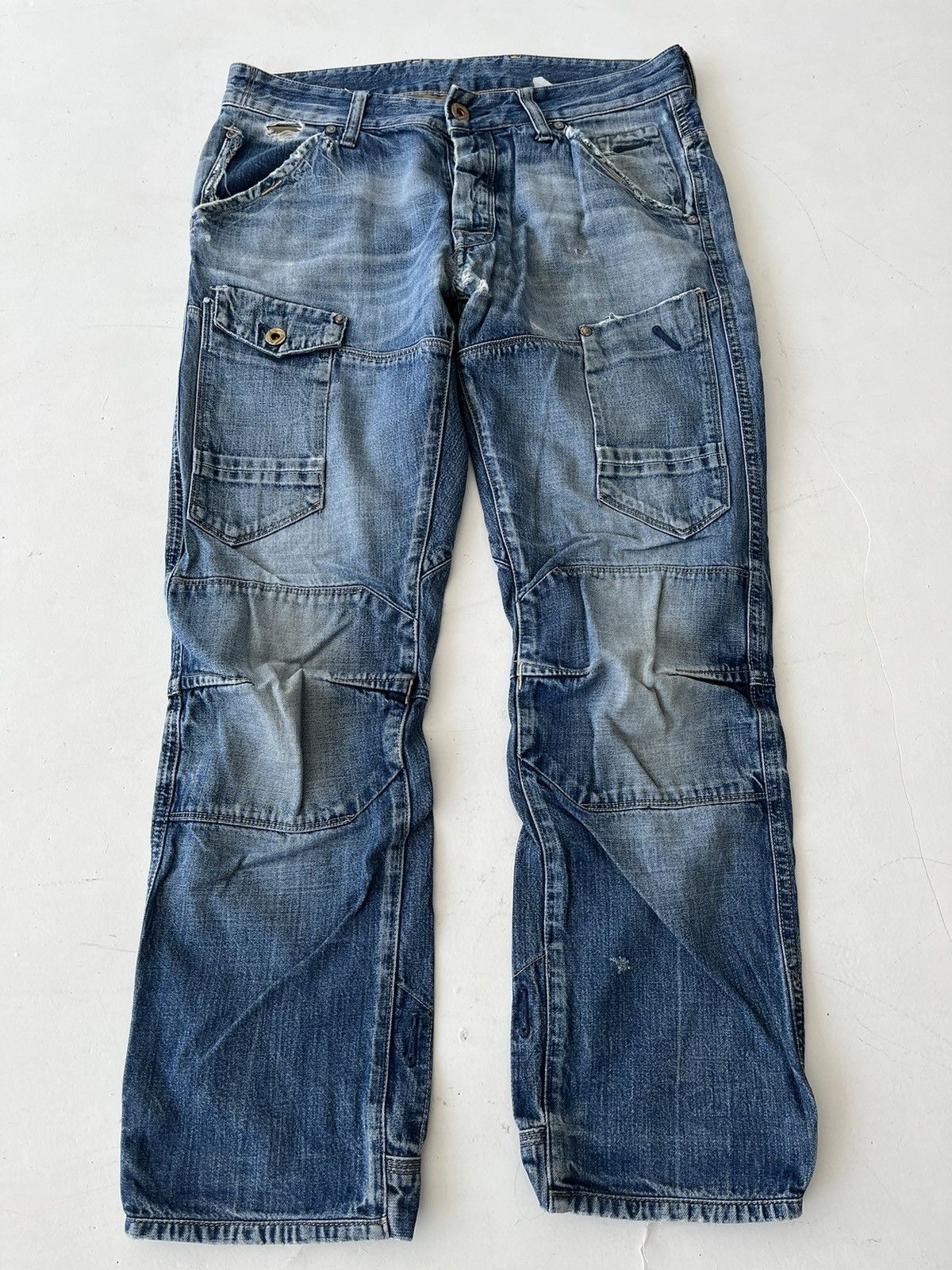 G-Star × Pharrell Vintage G Star Raw distressed trashed washed denim jeans y2k Size US 29 - 2 Thumbnail