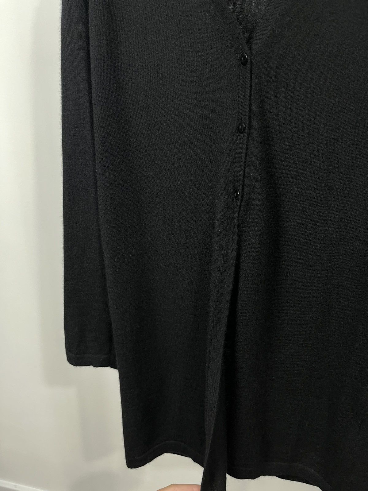 Designer Bruno Manetti Black Cashmere Long Cardigan IT 46 Women’s L Size L / US 10 / IT 46 - 5 Thumbnail