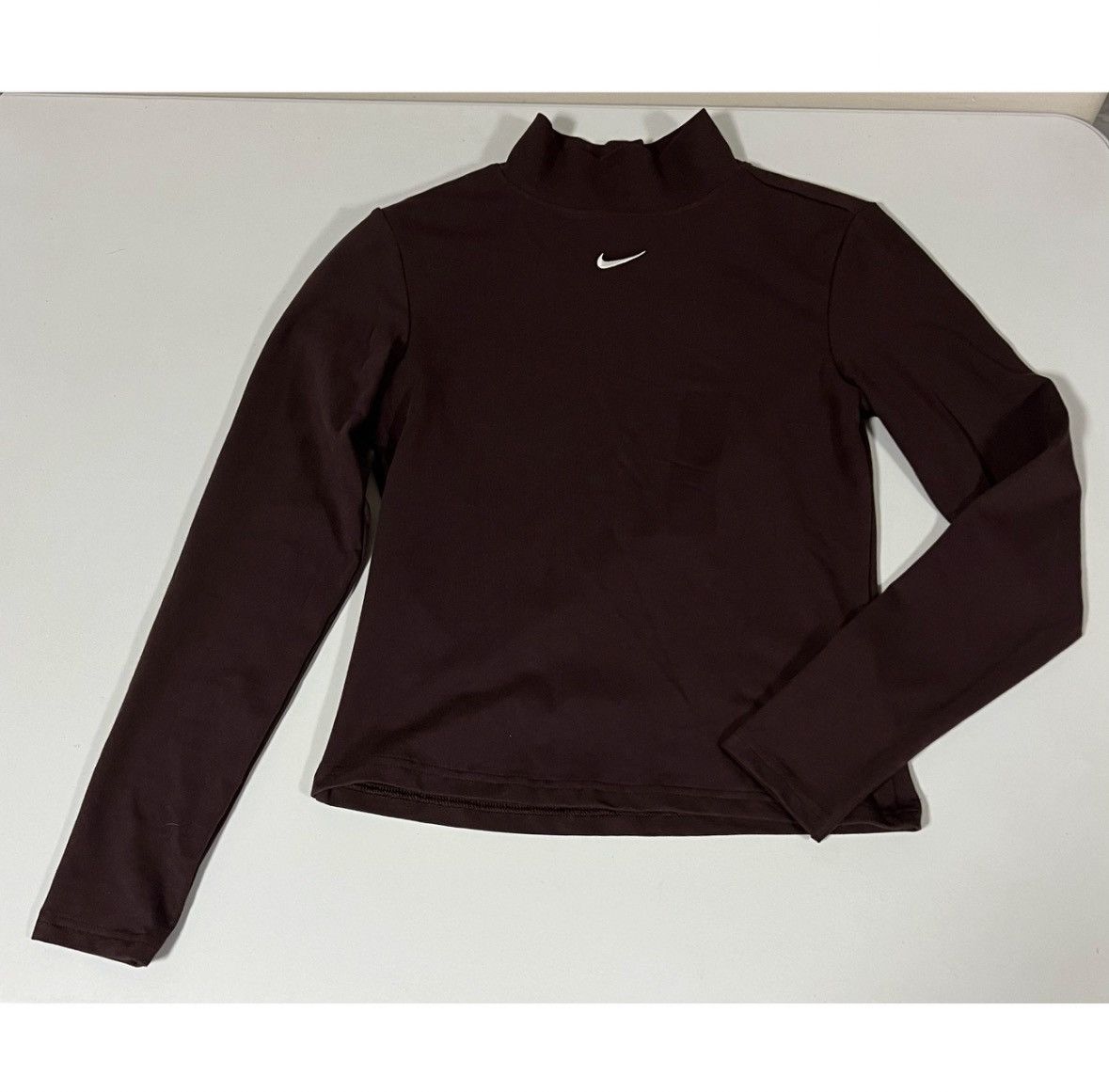 Nike Nike Brown Logo Long Sleeve Turtleneck Shirt Top Tee Size S🤎 Size S / US 4 / IT 40 - 1 Thumbnail