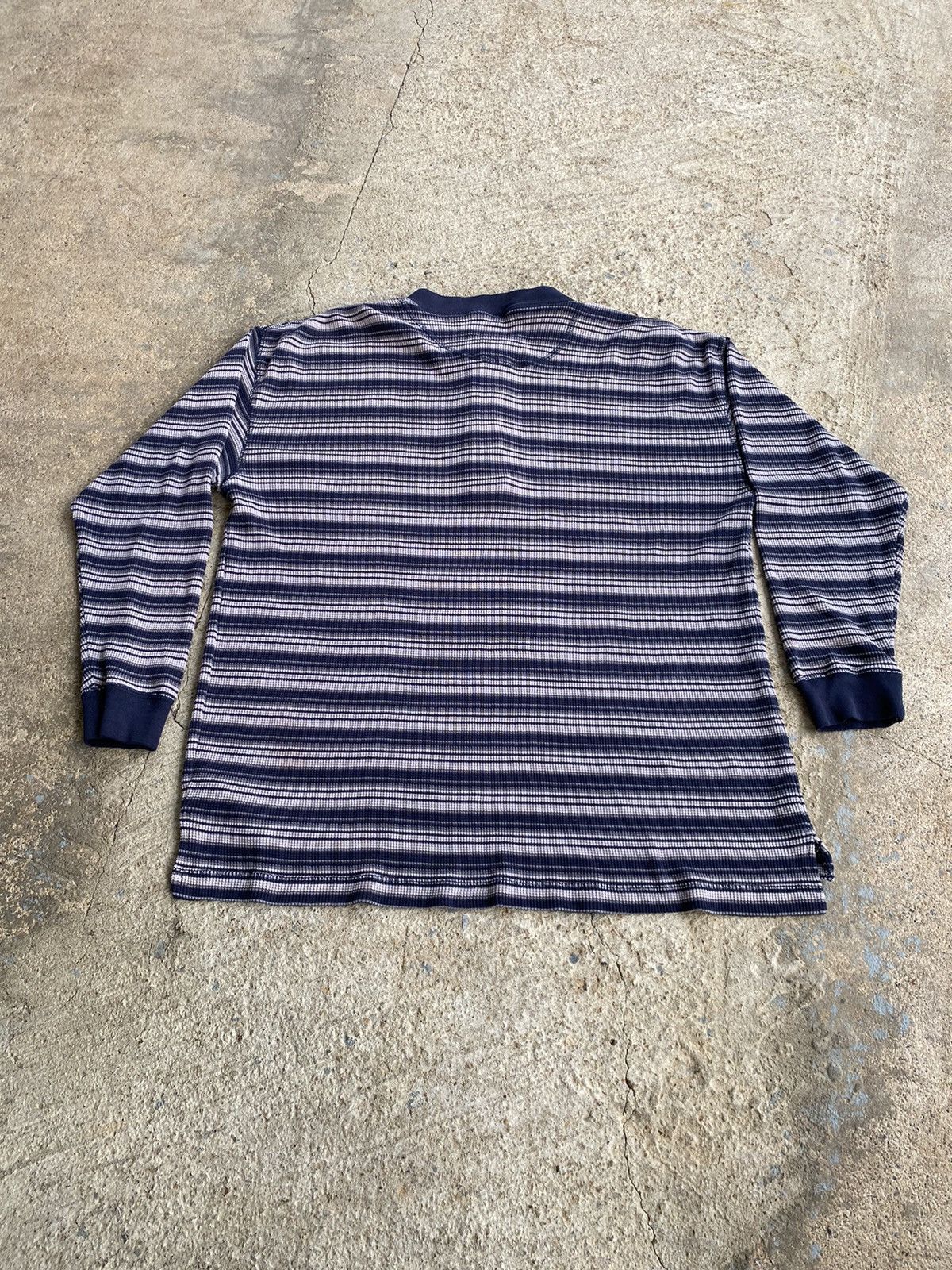 Coogi × Vintage Vintage Y2K Montana Blue Grunge Stripe Thermal Shirt Size US L / EU 52-54 / 3 - 12 Thumbnail