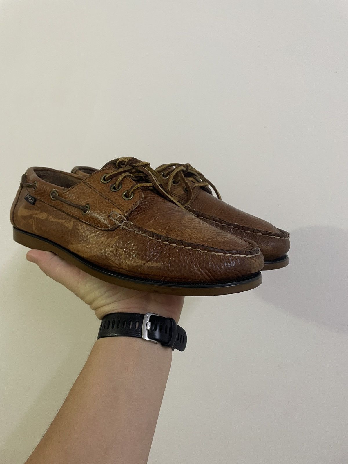 Polo Ralph Lauren VINTAGE POLO RALPH LAUREN LEATHER BOAT SHOES Size US 9 / EU 42 - 2 Thumbnail