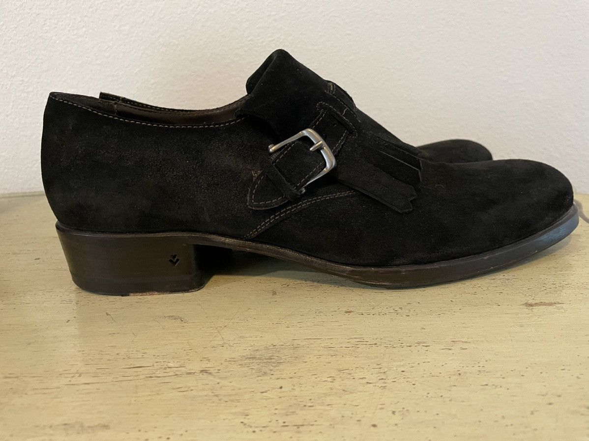 John Varvatos Rock Star Buckle Kilted Suede Loafer Size US 11 / EU 44 - 3 Thumbnail