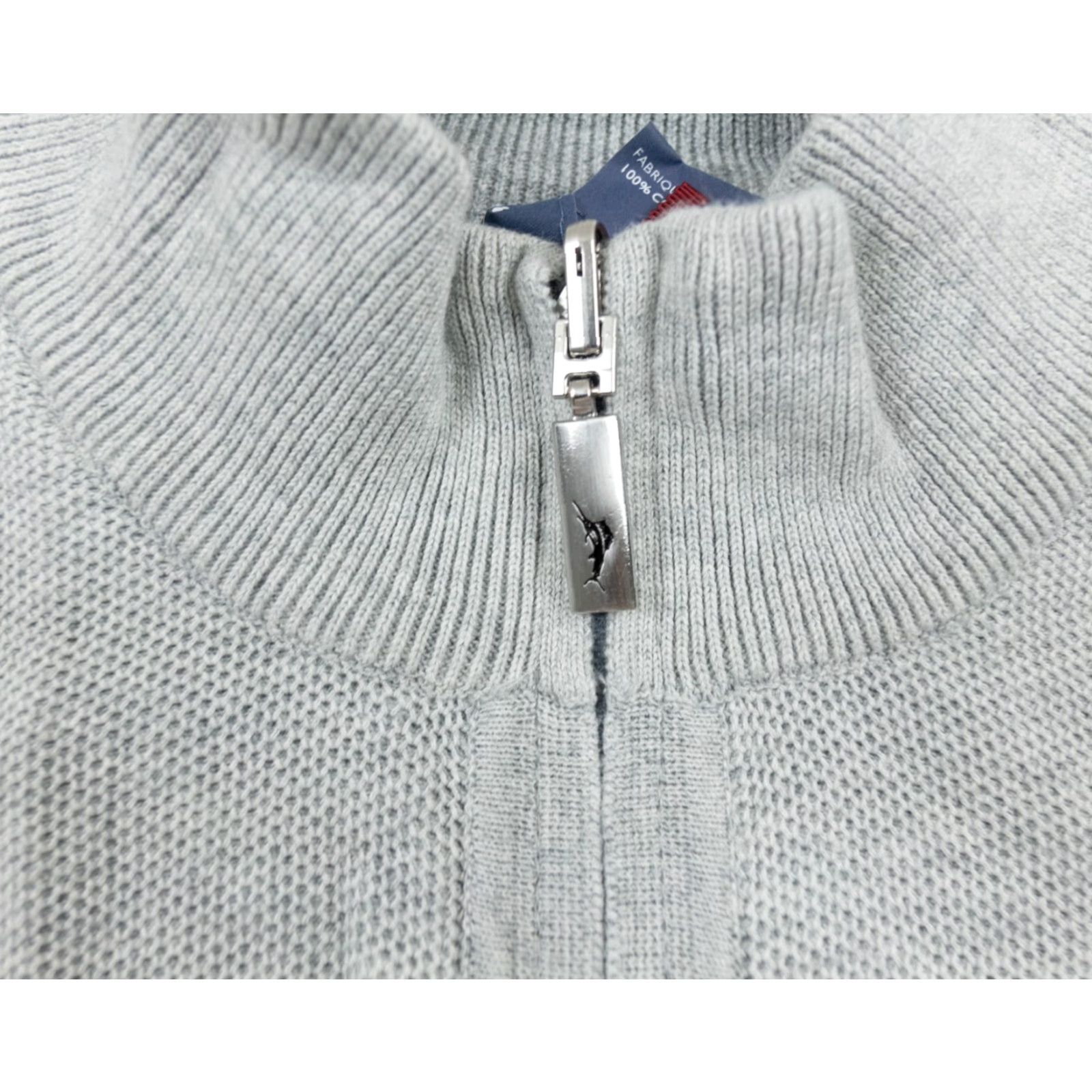Tommy Bahama VINTAGE Tommy Bahama Men's Sweater Pullover 1/4 Zip Reversible Cotton Gray Regular Size Large Size US L / EU 52-54 / 3 - 3 Thumbnail