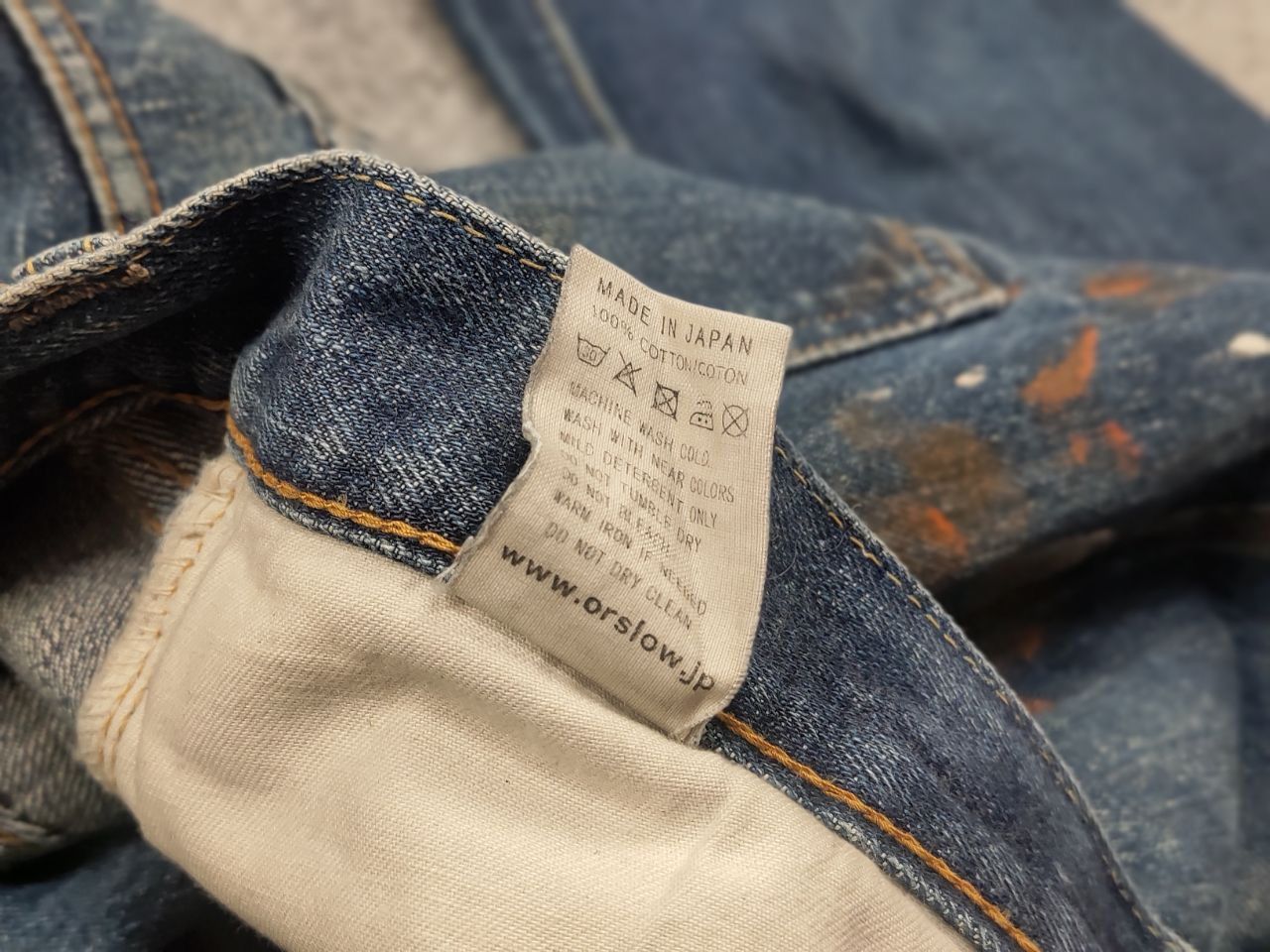 Orslow Vintage OrSlow Japan Selvedge Distressed paint Denim Jeans Size US 32 / EU 48 - 20 Thumbnail