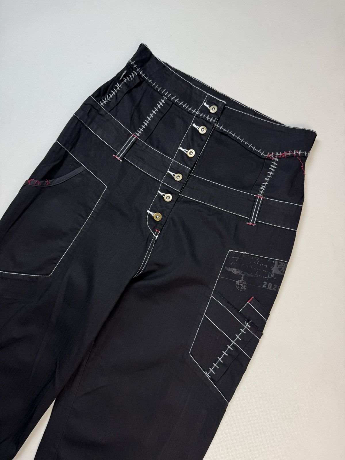 Cop Copine Cop Copine Avant-Garde Y2K High Rise Wide Leg Pants Trousers Size 30" / US 8 / IT 44 - 2 Thumbnail
