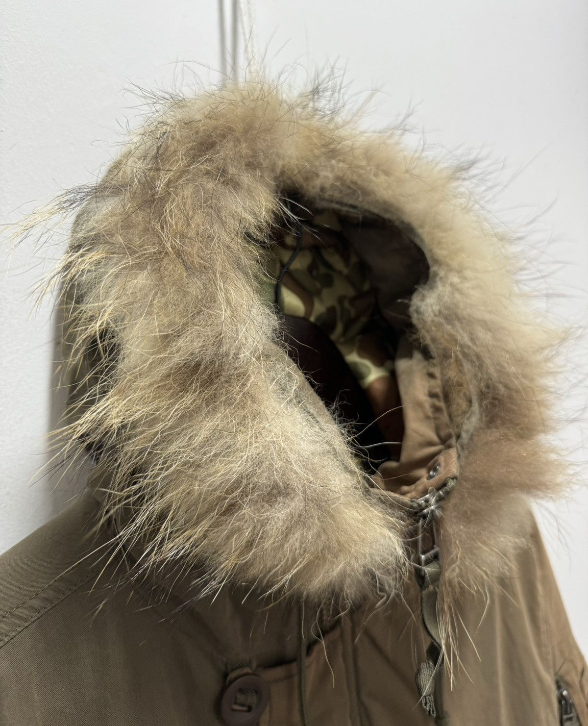 If Six Was Nine × Le Grande Bleu (L.G.B.) × Vintage VINTAGE FUR HOODIE LINED CAMO SUN FADED JACKET Size M / US 6-8 / IT 42-44 - 8 Thumbnail