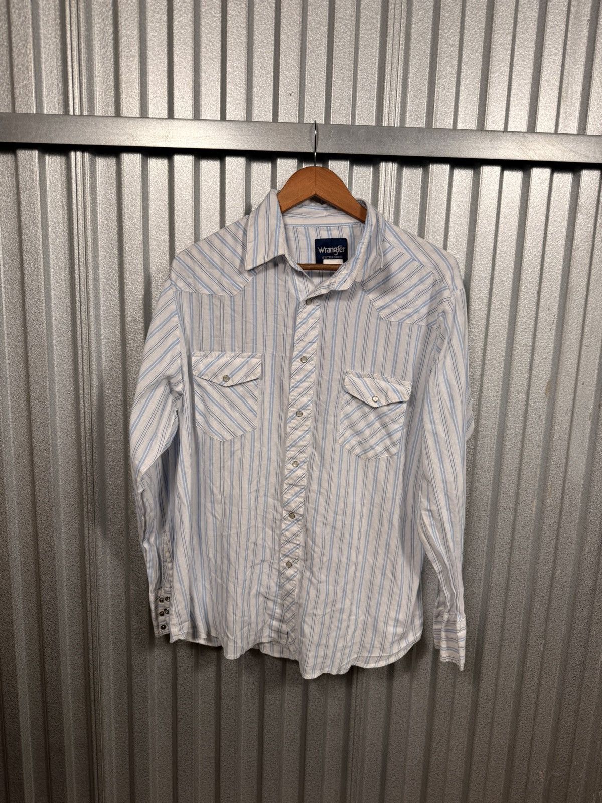 Wrangler Vintage Wrangler Classic Wester Pinstripe Pearl Snap Shirt Size US XL / EU 56 / 4 - 5 Thumbnail