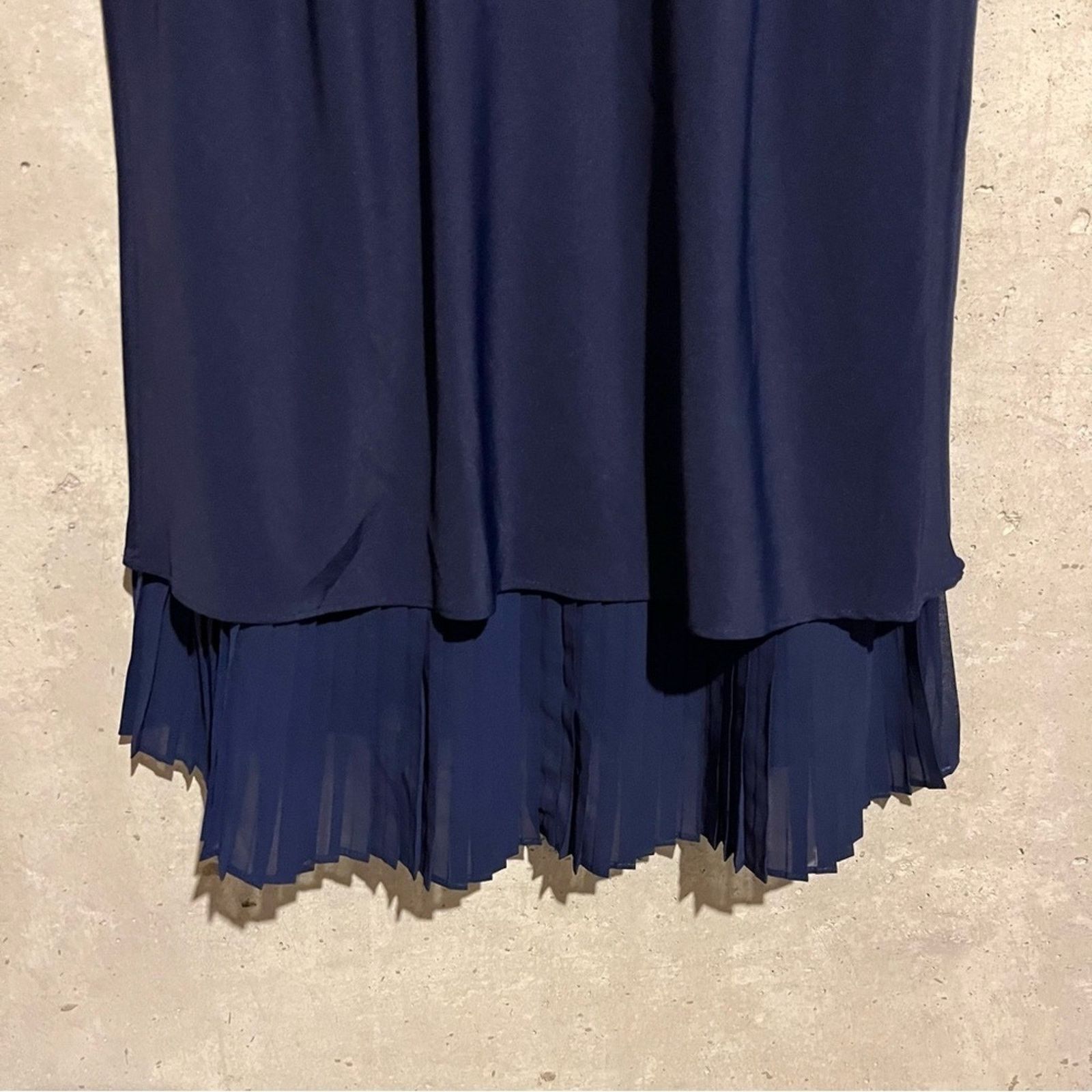 Lauren Ralph Lauren Ralph Lauren Navy Crepe Pleated Hem Sleeveless A-line Size 8 Size M / US 6-8 / IT 42-44 - 9 Thumbnail