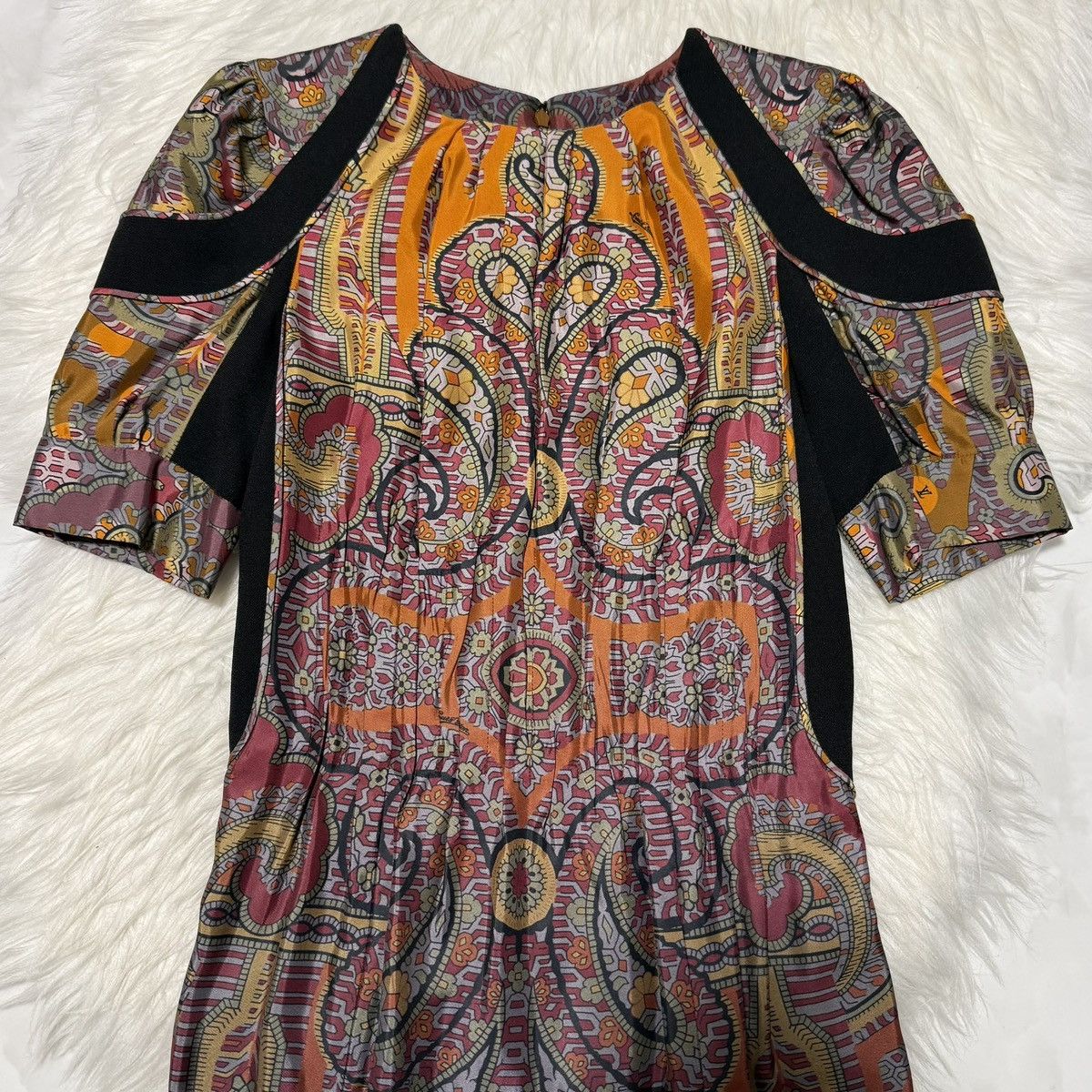 Louis Vuitton Authentic Louis Vuitton Paisley Print Short Sleeve Dress 34 Size XS / US 0-2 / IT 36-38 - 10 Thumbnail