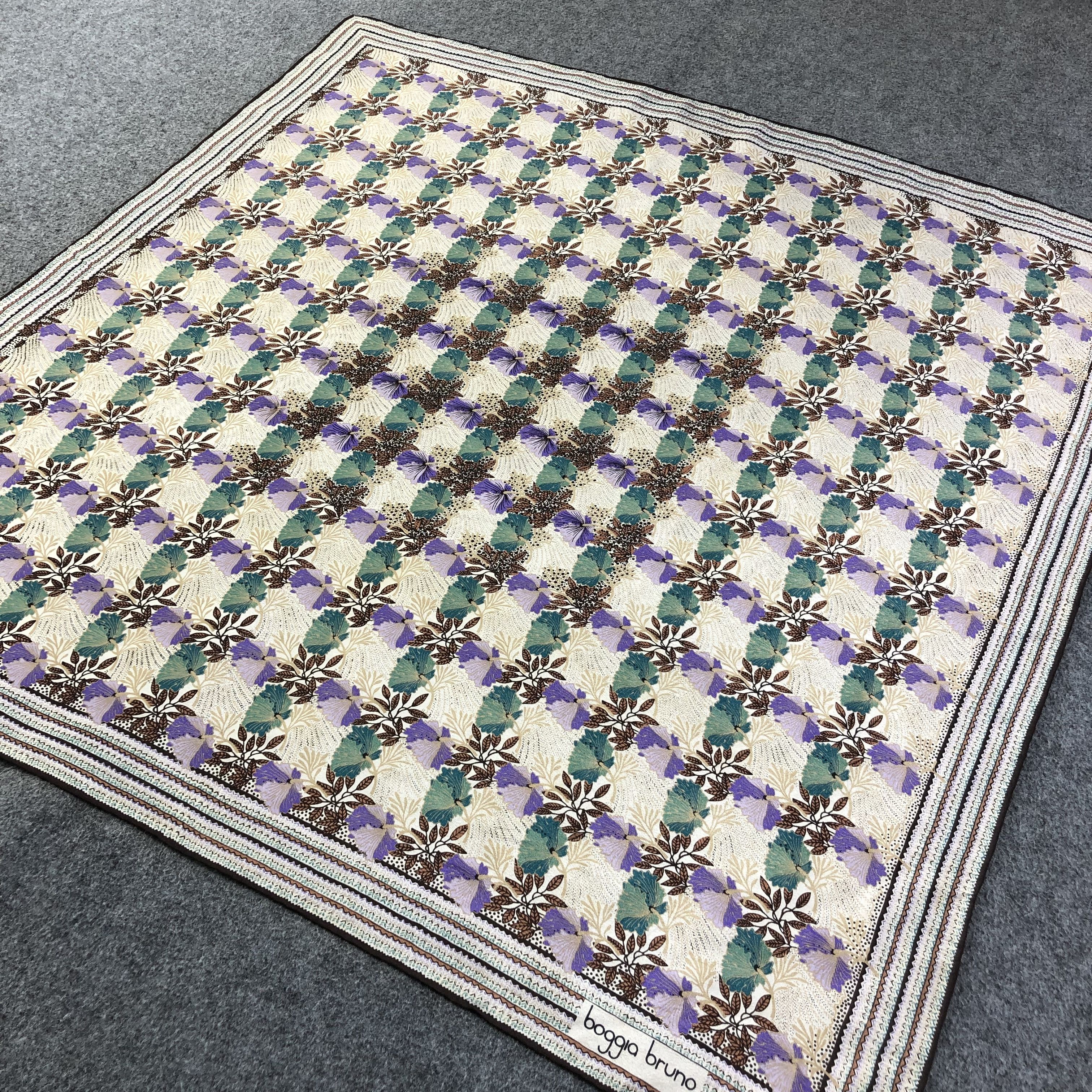 Vintage Vintage Boggia Bruno Floral Hand Rolled Silk Scarf M656 Size ONE SIZE - 2 Thumbnail