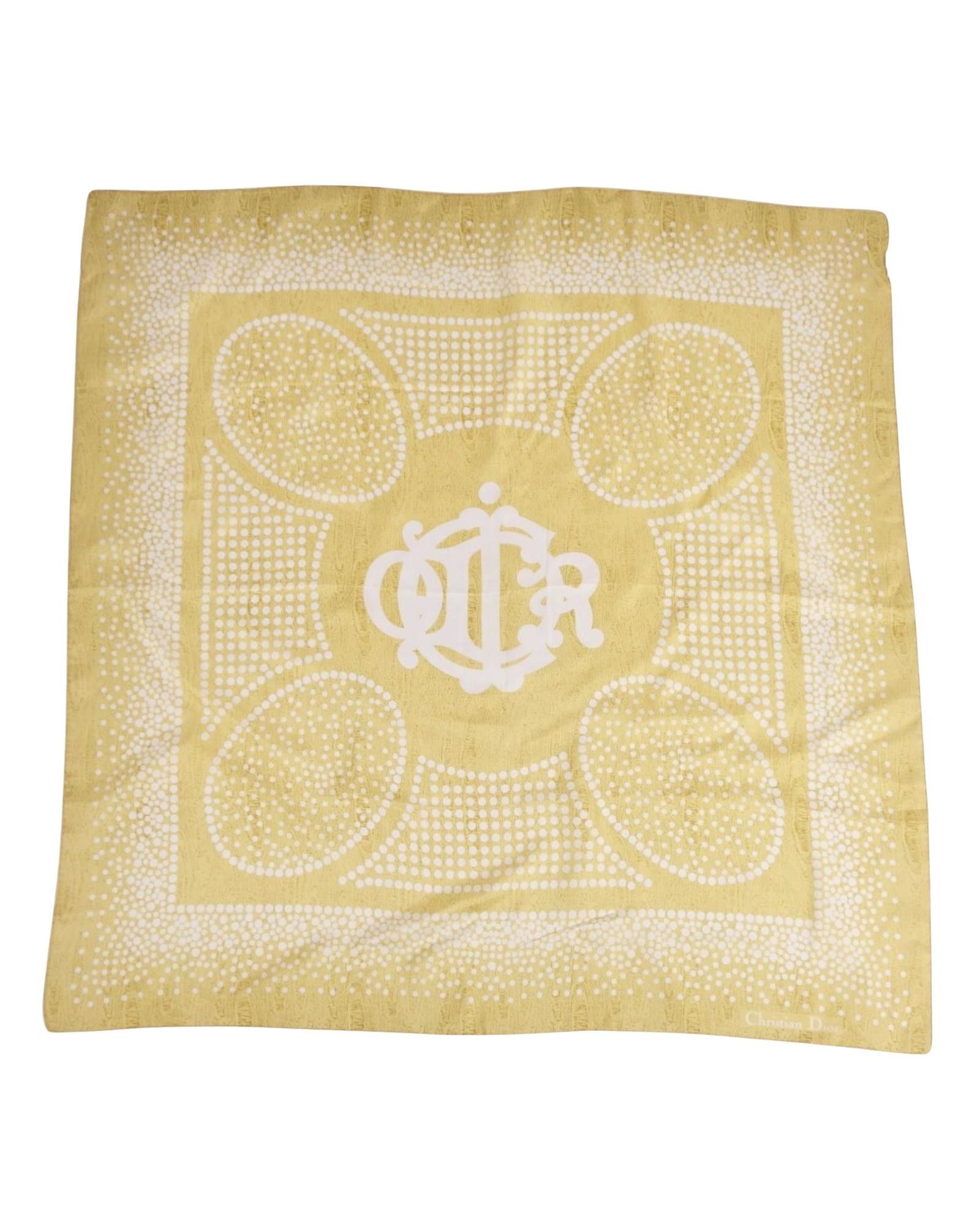 image of Dior Luxurious Gold Silk Scarf, Women's