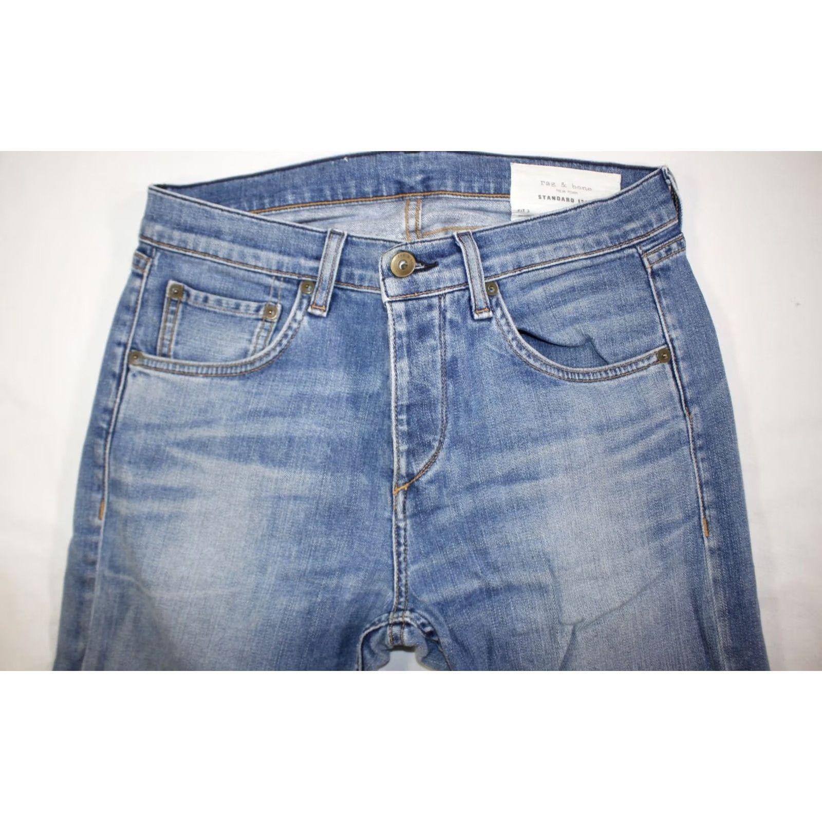 Rag & Bone rag & bone Jeans Men's 29x34 Slim Straight Button Fly USA Med Wash Size US 29 - 2 Thumbnail