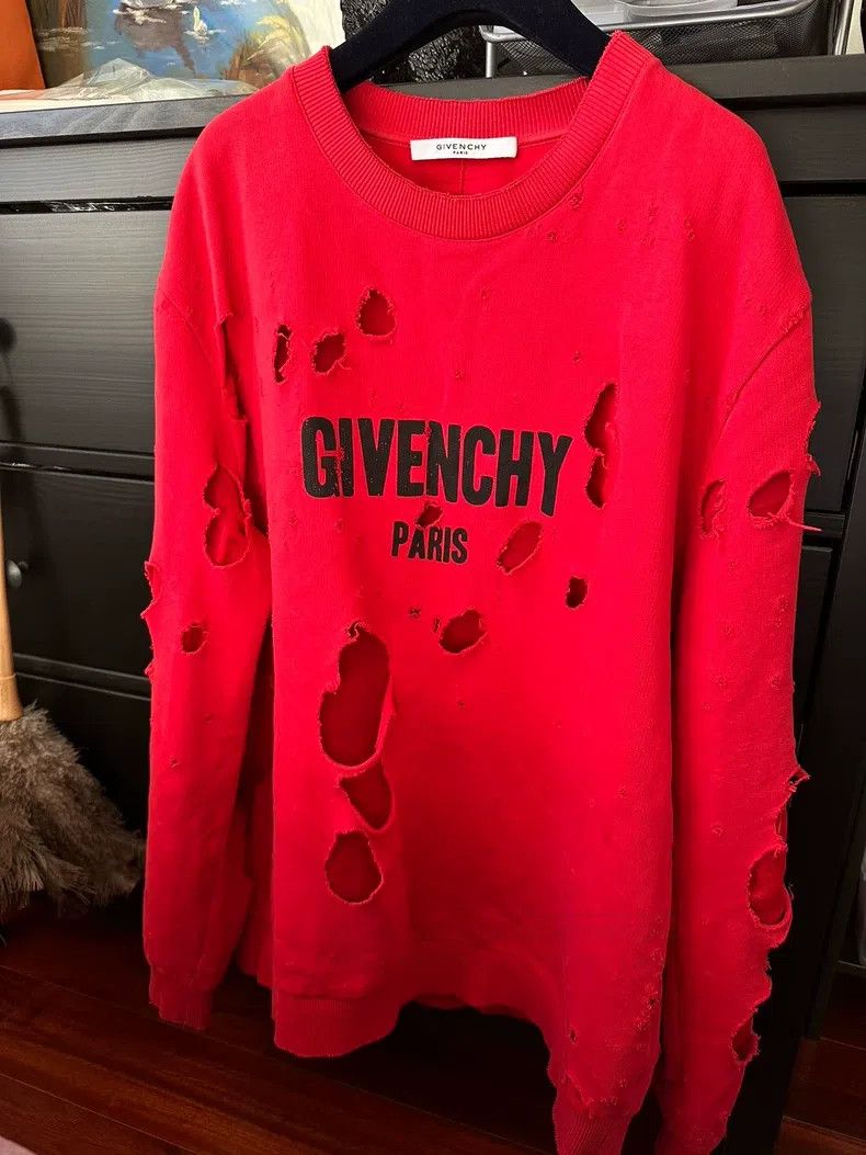 Givenchy Givenchy Ripped Hoodie Size US XL / EU 56 / 4 - 1 Thumbnail