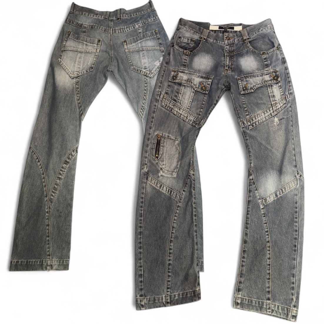 Japanese Y2K Utility Panelled Sortisso Style Cargo Denim