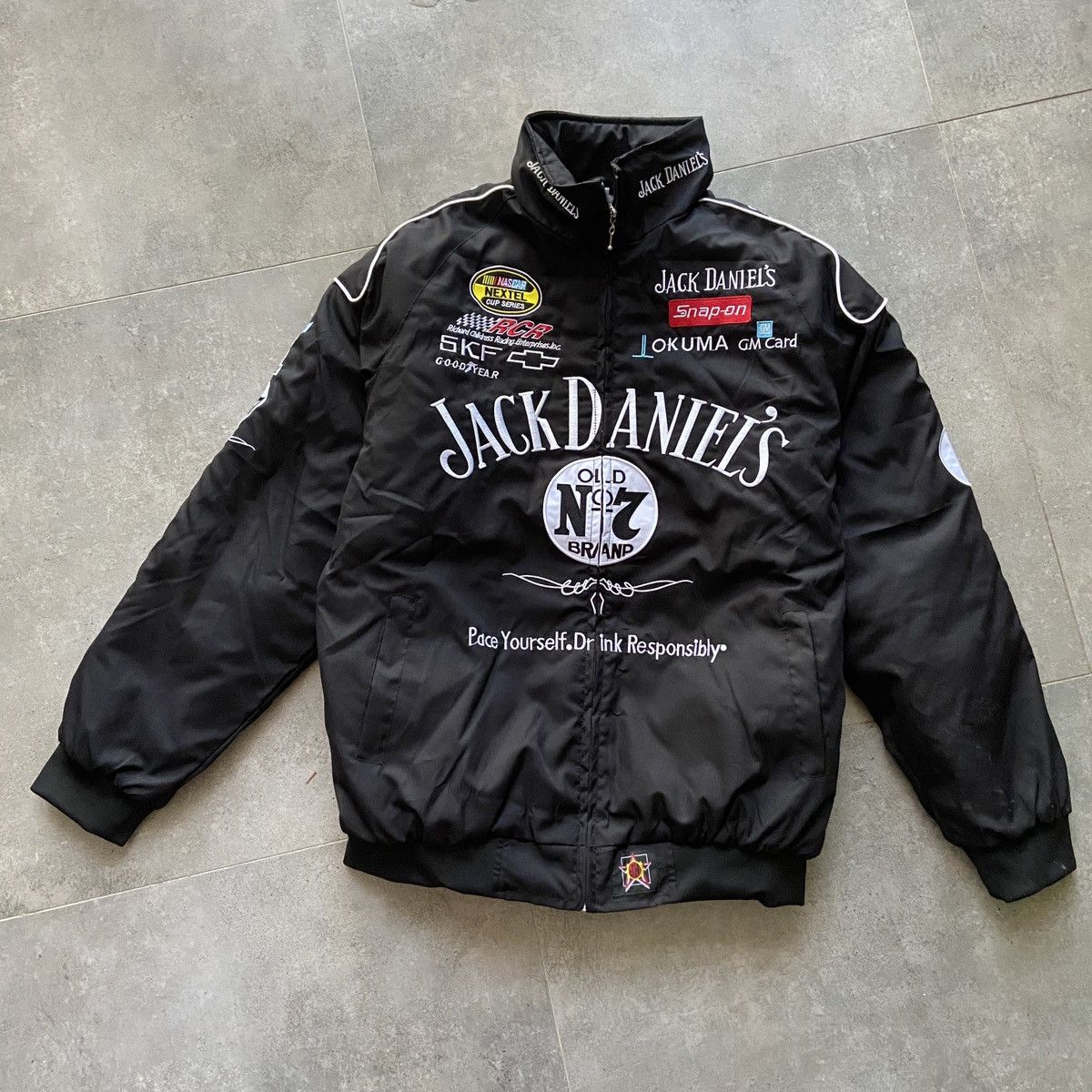 image of Vintage Jack Daniels Racing Jacket in Black, Men's (Size XL)