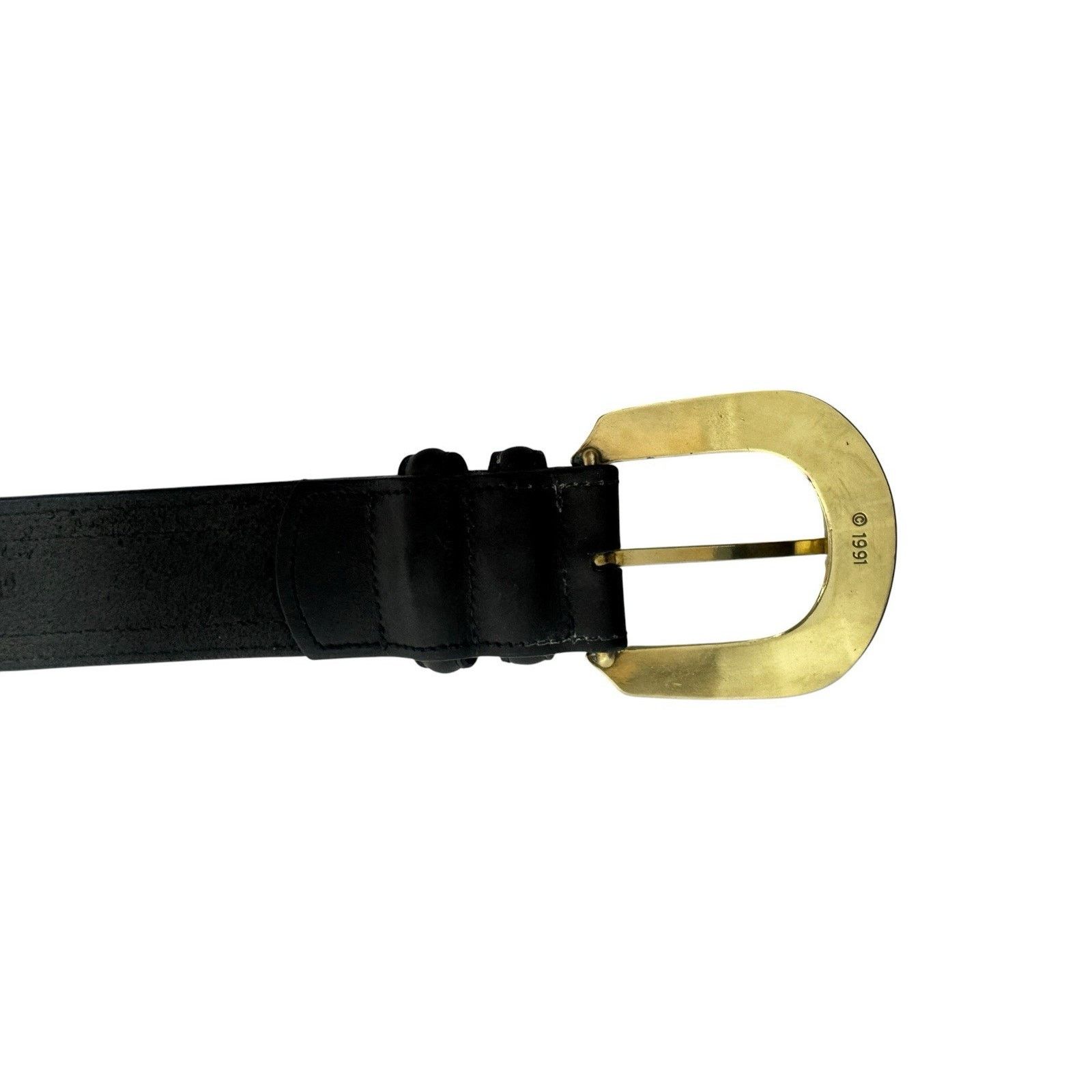 Brighton Brighton Black Leather Belt Solid Brass Buckle Vintage 1991 Size ONE SIZE - 6 Thumbnail