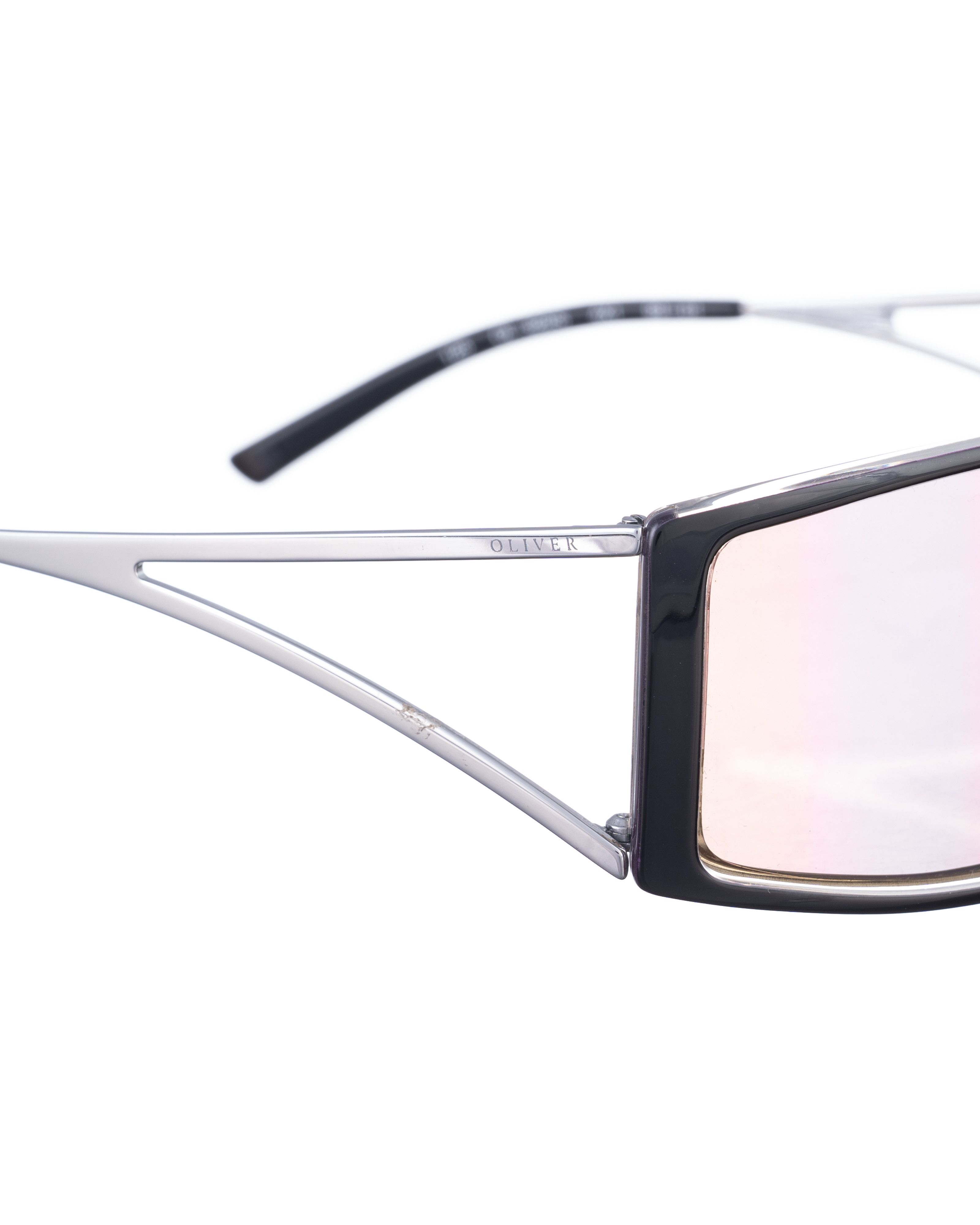Valentino Oliver by Valentino '00s Mirror Black Cut Out Sunglasses Size ONE SIZE - 3 Thumbnail