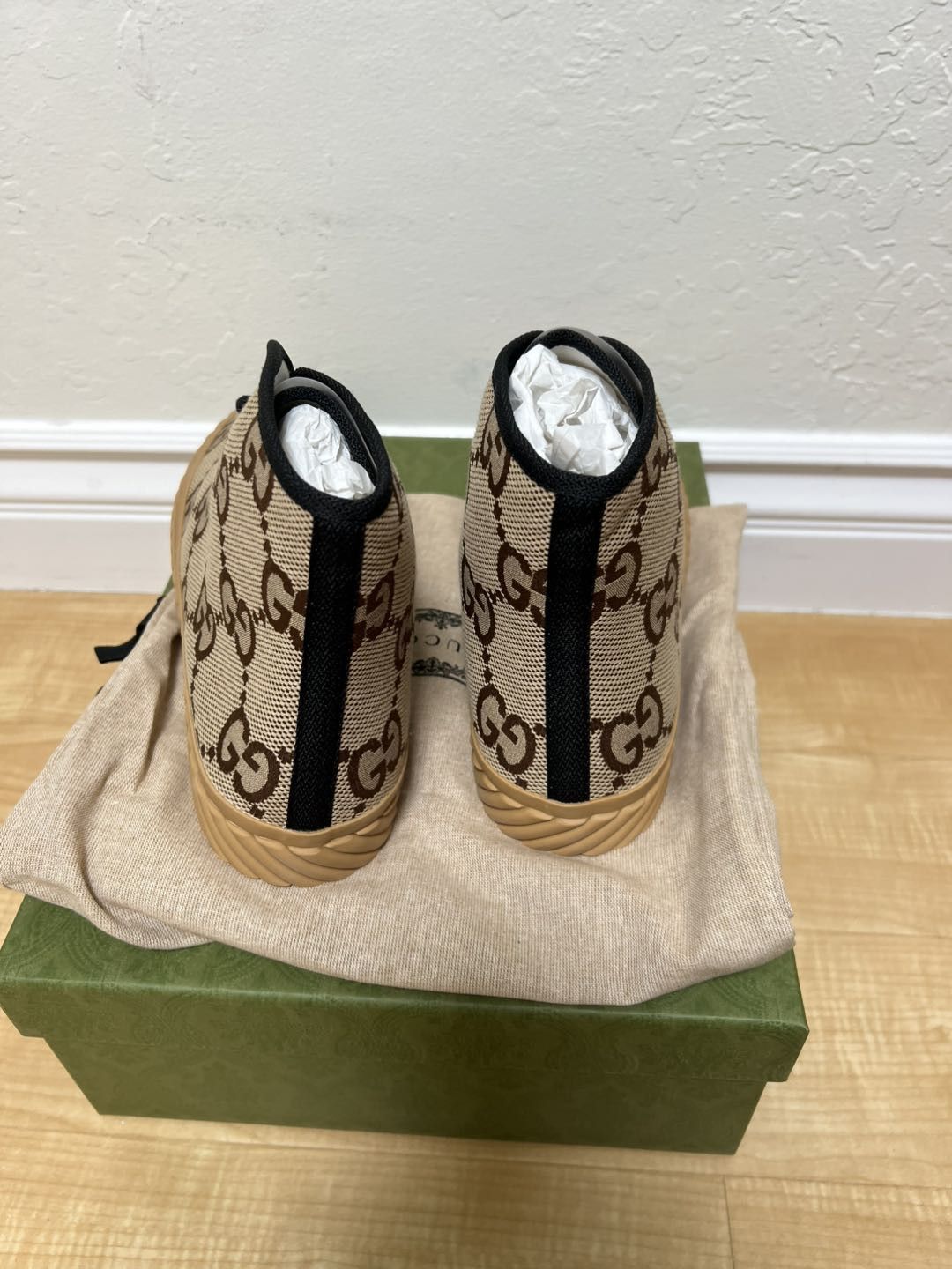 Gucci Gucci Maxi GG High Top Beige Ebony Size US 13 / EU 46 - 4 Thumbnail