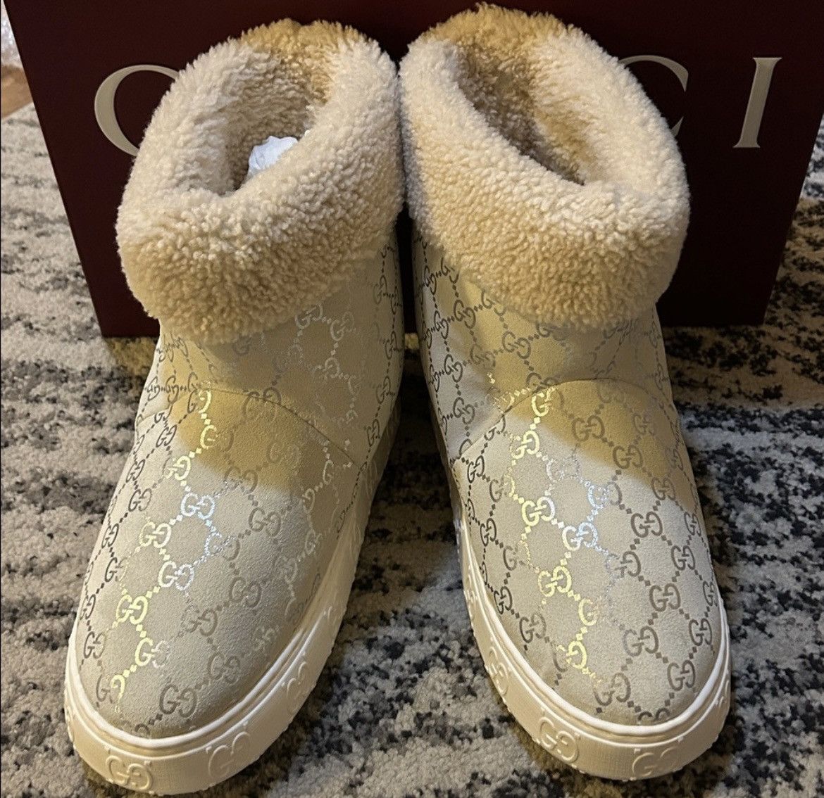 Gucci Gucci Shorts Snow Boots with Merino Trim Silver Size US 8 / IT 38 - 4 Thumbnail