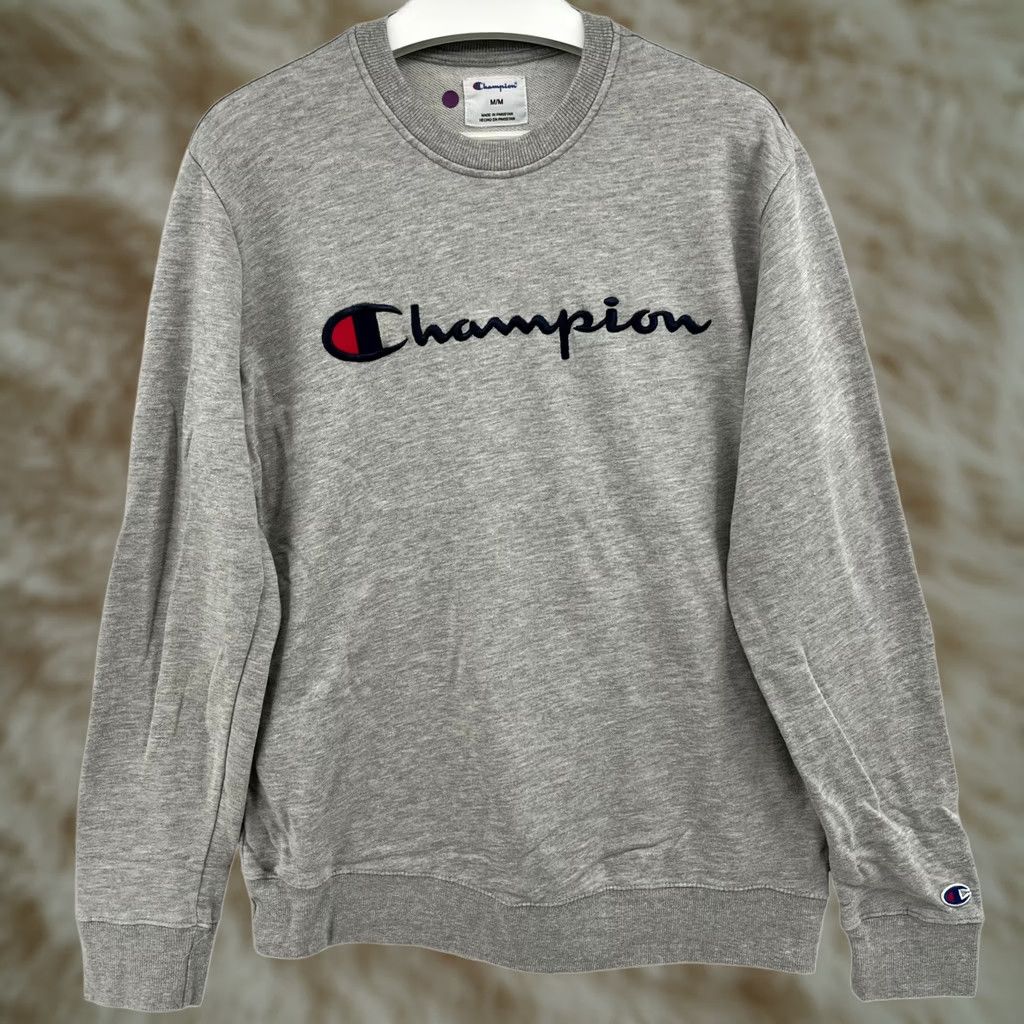 Champion Champion Lightweight Athletic Pullover Spellout Crewneck Sweater Men's Medium Gray Size US M / EU 48-50 / 2 - 1 Thumbnail