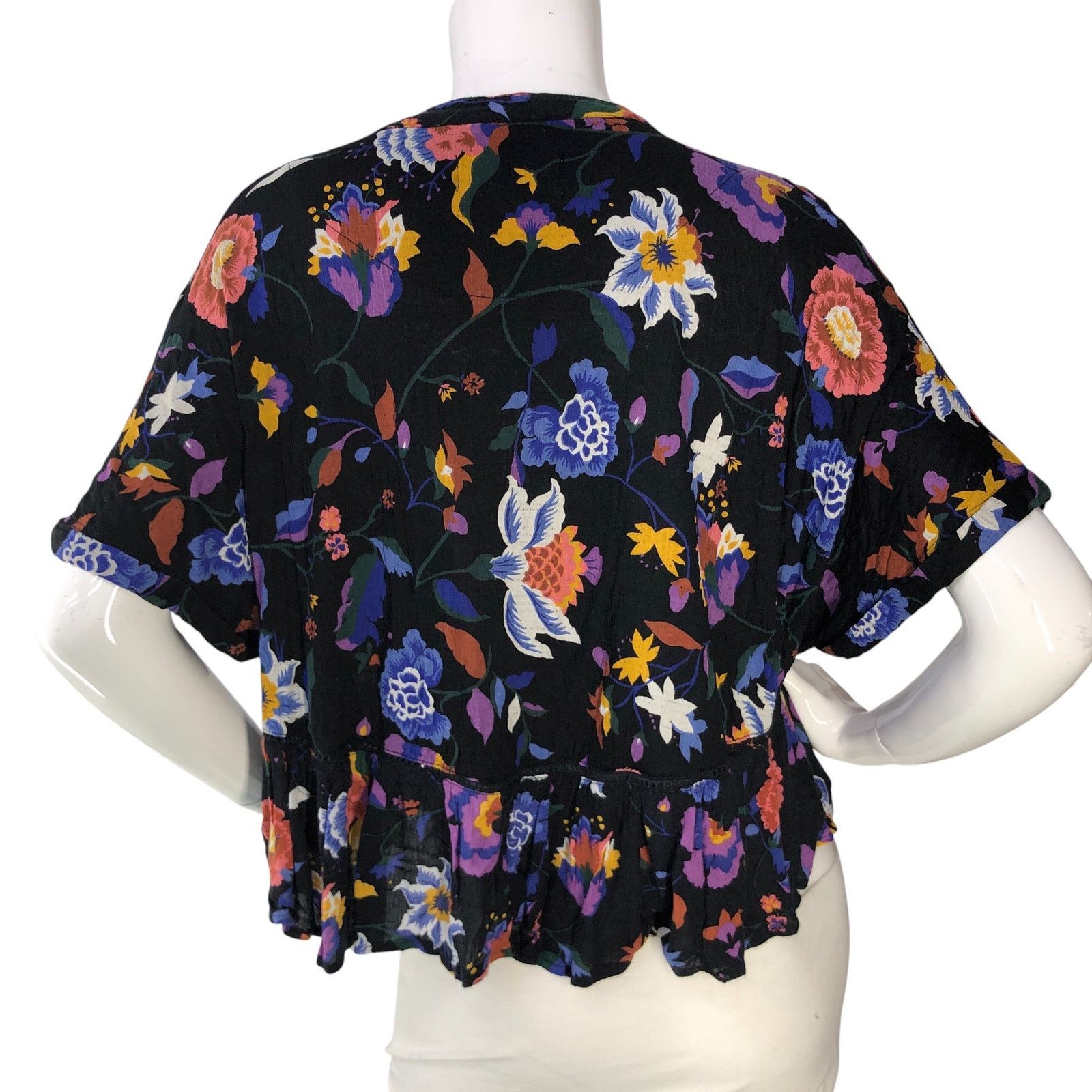 Anthropologie Anthropologie Sz XXSP Top Josie Dolman Sleeve V Neck Floral Size XXS / US 00 / IT 34 - 7 Thumbnail