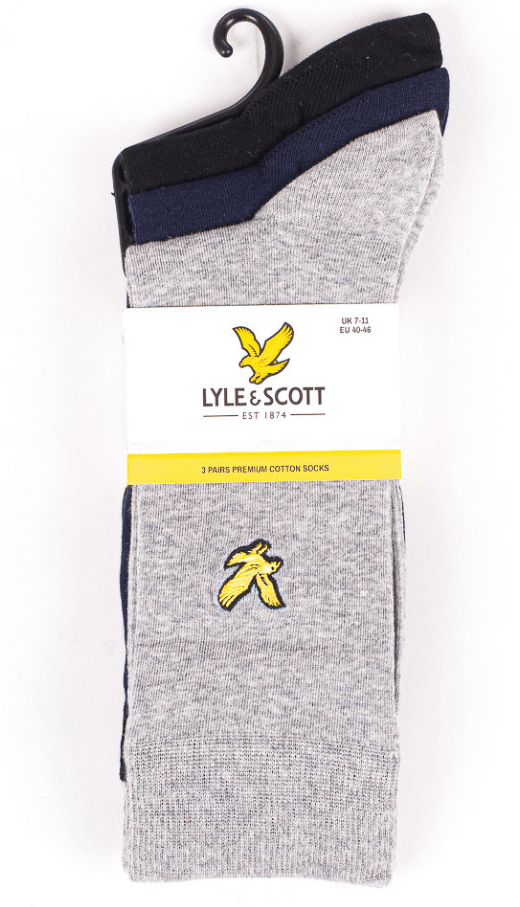Lyle & Scott LYLE & SCOTT 3 PAIRS PREMIUM COTTON SOCKS ANGUS Size ONE SIZE - 2 Thumbnail