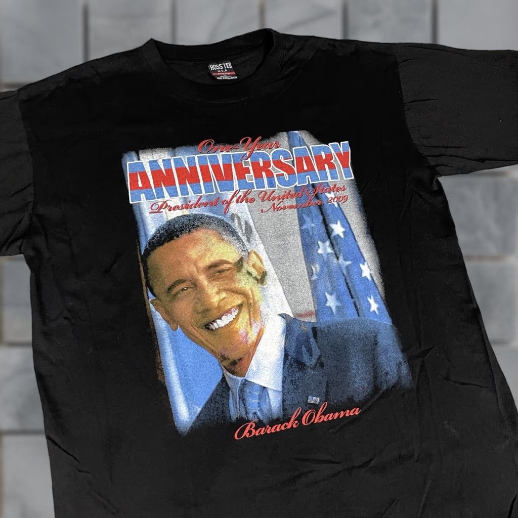 Vintage Barack Obama Tshirt XL Black Graphic Tee Men Short Sleeve Crew Neck 44th President Yes We Can Hope Size US XL / EU 56 / 4 - 1 Thumbnail
