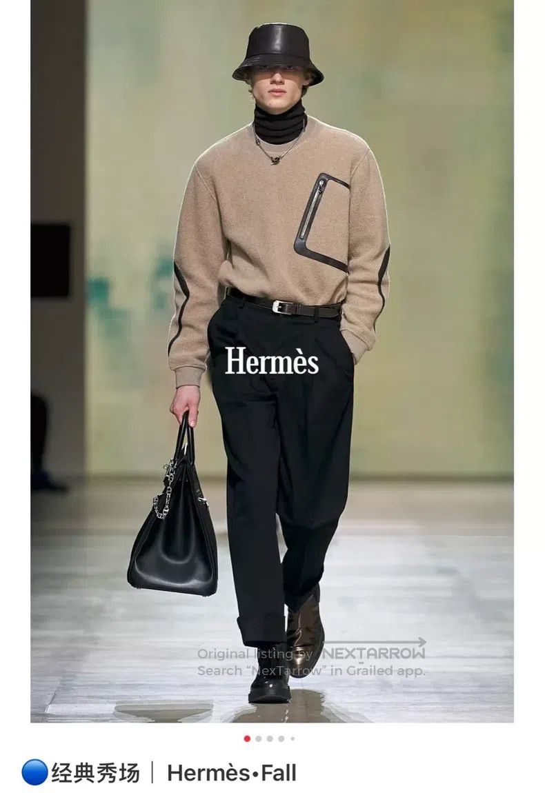 Hermes Hermes FW22 Khaki color diamond pattern leather cashmere b Size US S / EU 44-46 / 1 - 8 Thumbnail