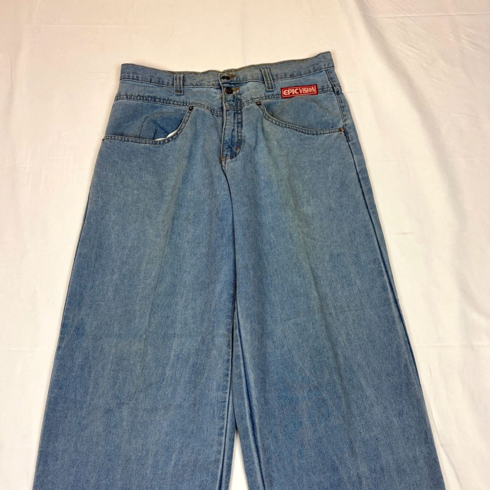 Vintage VINTAGE Epic Vision Jeans Men's Wide Leg 33x30 Baggy Skate Y2K Rave Size US 33 - 2 Thumbnail