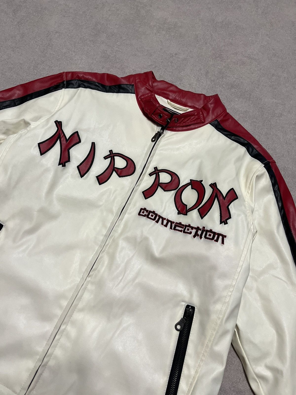 Vintage Japan Vintage Race Jacket Mens Nippon Faux Leather Y2K Biker Size US S / EU 44-46 / 1 - 3 Thumbnail