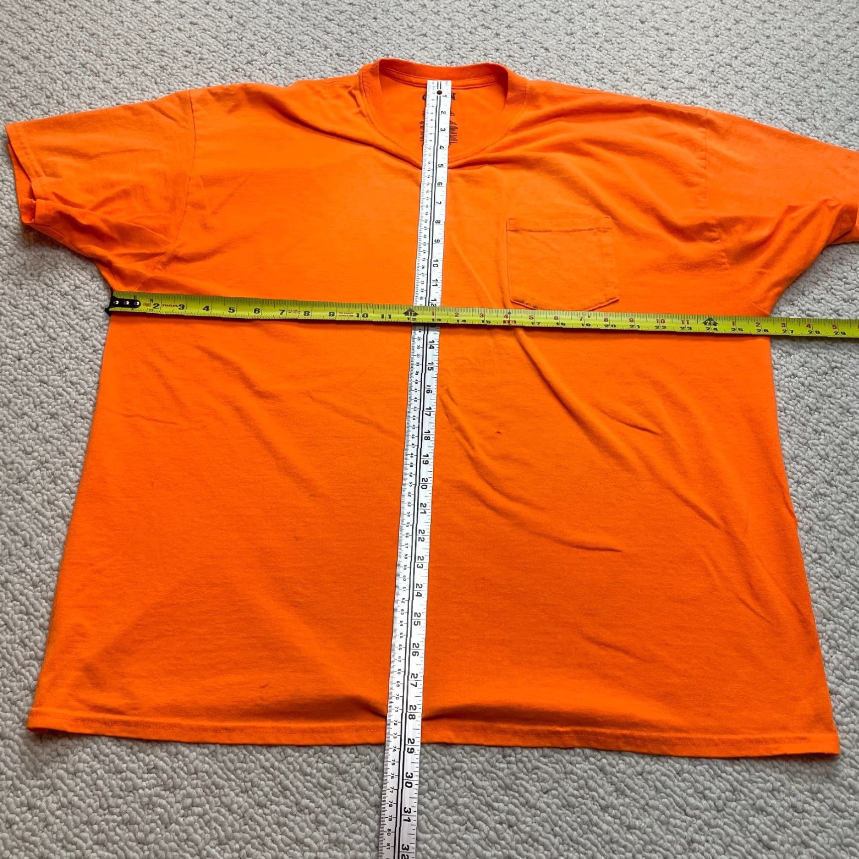 Gildan Gildan Dry Blend Shirt Mens 2XL Short Sleeve Orange Pocket Tee Adult Solid Gray Grey Crew Neck T-Shirt Regular fit Size US XXL / EU 58 / 5 - 6 Thumbnail
